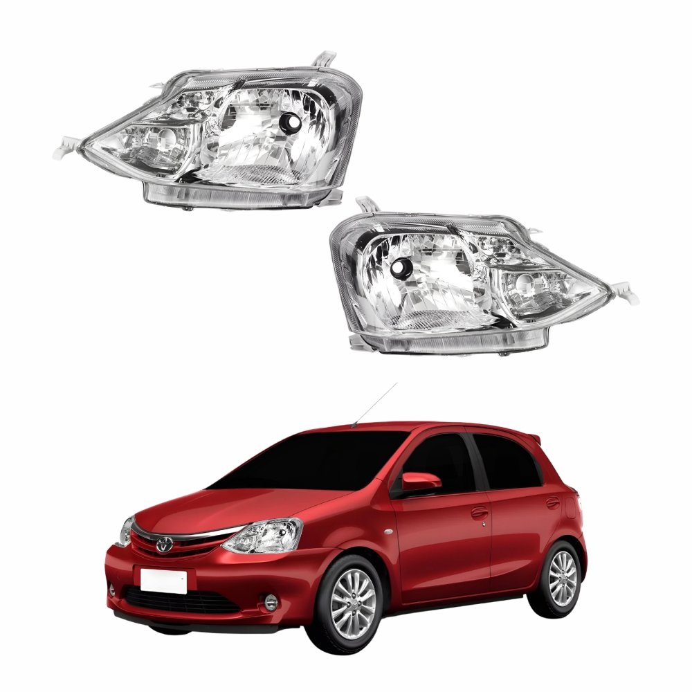 Par Farol Toyota Etios 2013 2014 2015 2016 Carcaça Cinza Castelo Auto