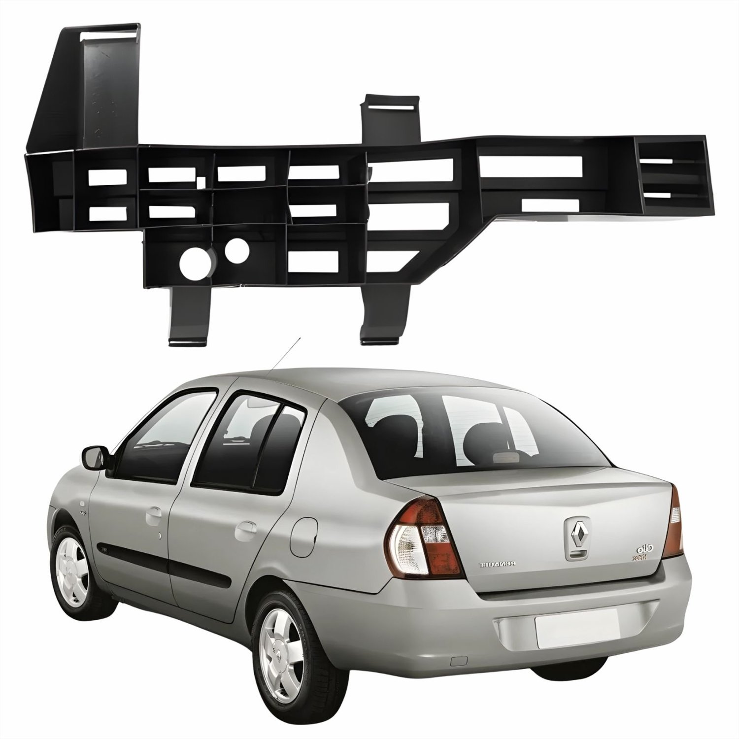 Alma Para-choque Traseiro Renault Clio Sedan 2006 Até 2011 Lado Esquerdo Motorista Alma Para-choque Traseiro Renault Clio Sedan 2006 Até 2011 Lado Esquerdo Motorista