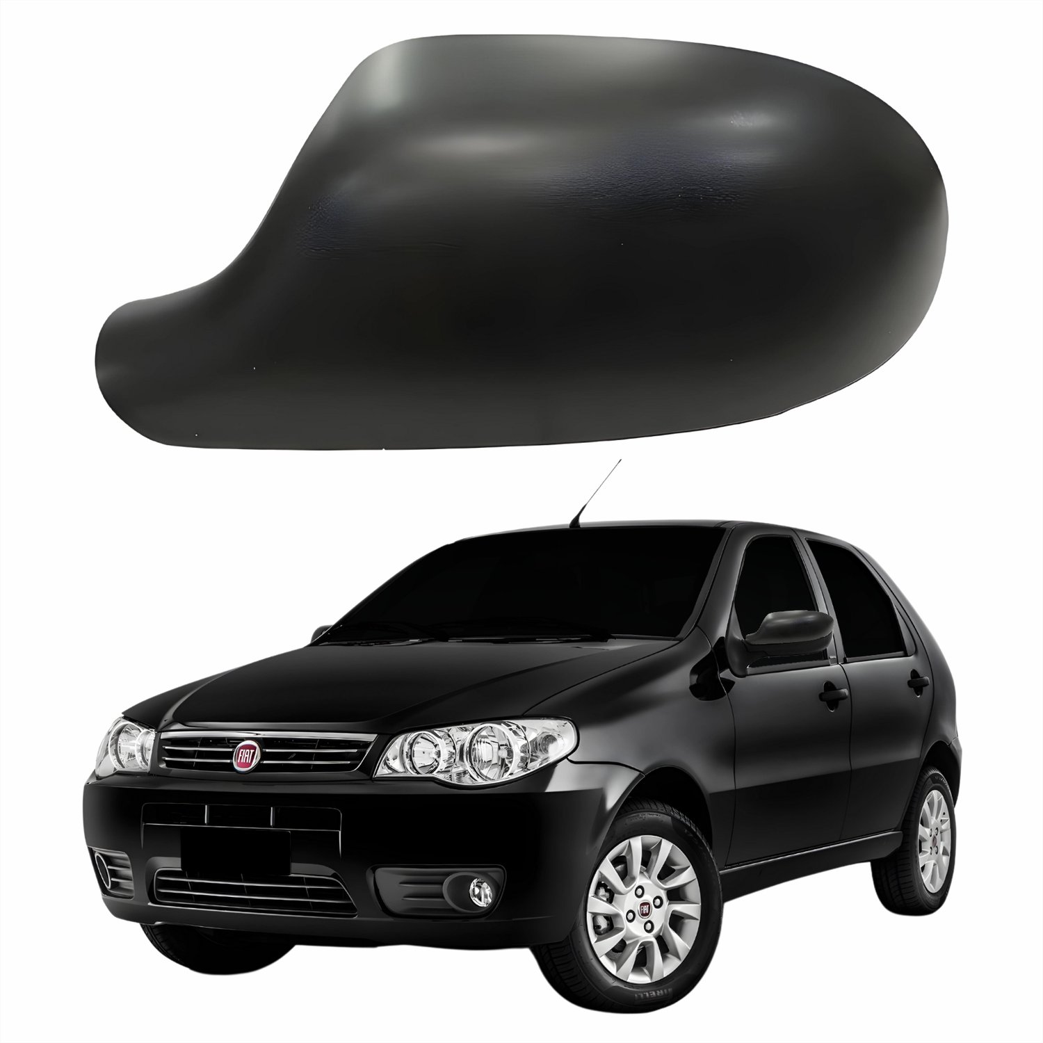 Capa Retrovisor Fiat Palio Economy 2011 Até 2017 Texturizado METAGAL Lado Esquerdo Motorista
