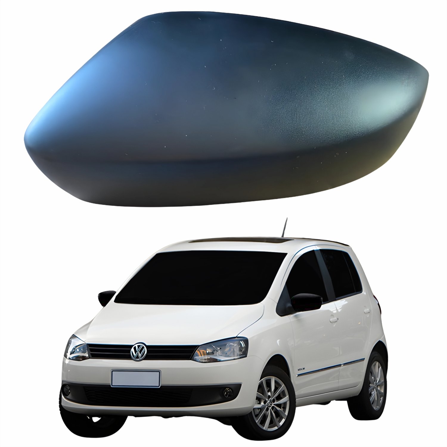 Capa Retrovisor Vw Fox 2013 Até 2016 METAGAL Sem Furo Texturizado Lado Esquerdo Motorista