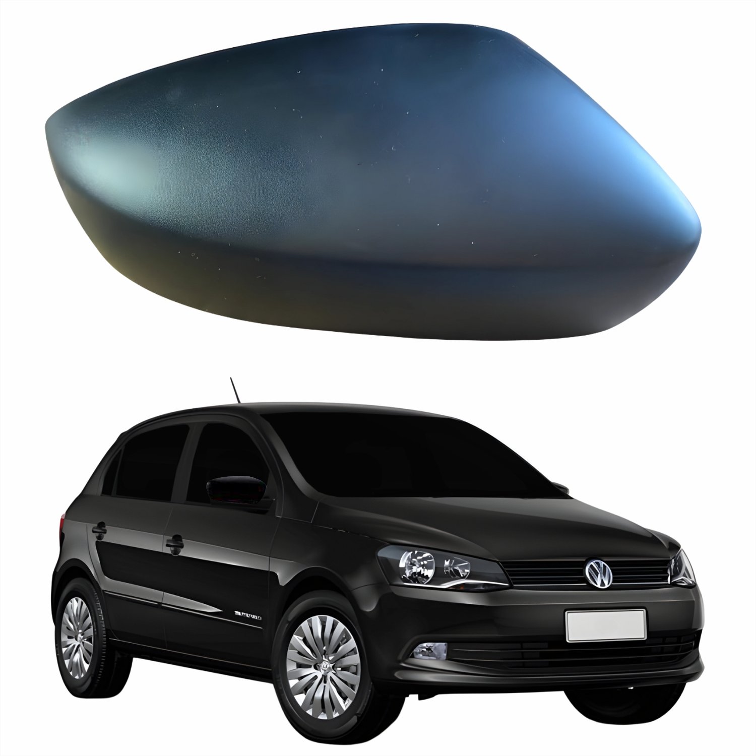 Capa Retrovisor Vw Gol G6 2013 Até 2016 METAGAL Sem Furo Texturizado Lado Direito Passageiro