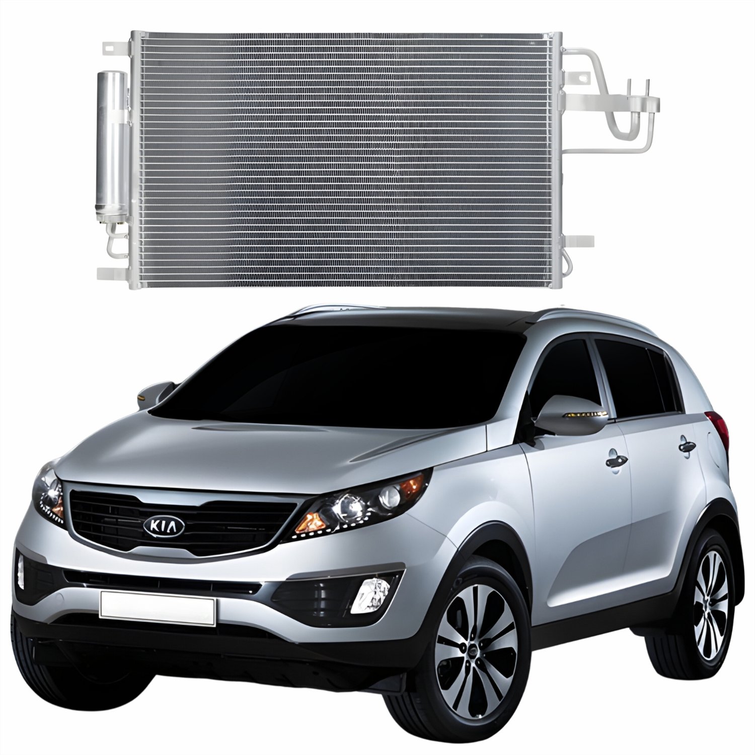 Condensador Kia Sportage 2005 Até 2011 Com Ar Condicionado Automática E Manual