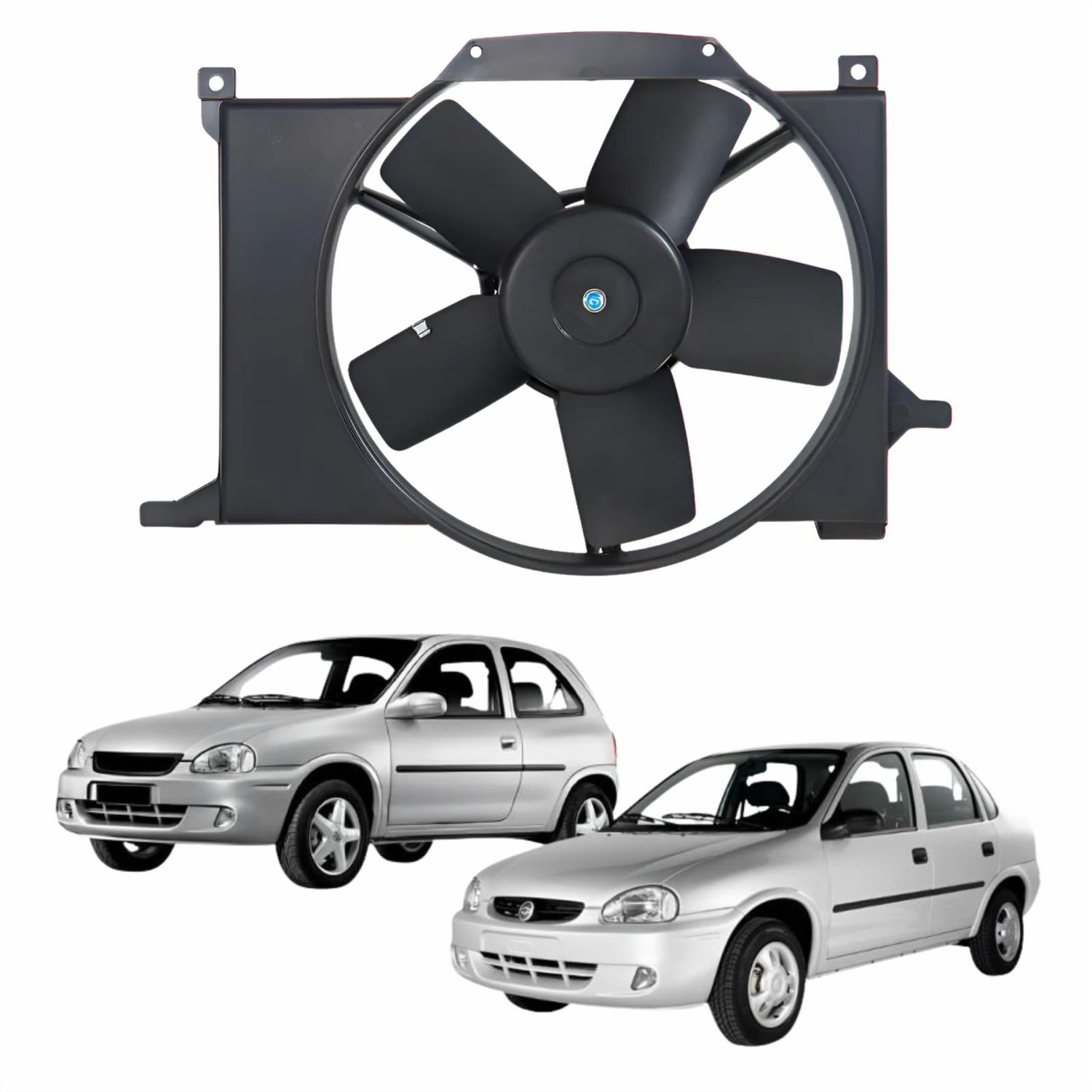 Eletroventilador Ventoinha Com Defletor Gm Corsa Classic 1993 Até 2012 Corsa 1994 Até 2002 Com Ar Condicionado