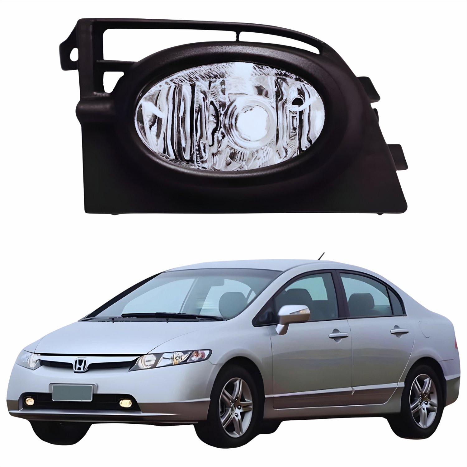 Farol Auxiliar De Milha Honda New Civic 2006 2007 2008 Lado Esquerdo Motorista Farol Auxiliar De Milha Honda New Civic 2006 2007 2008 Lado Esquerdo Motorista