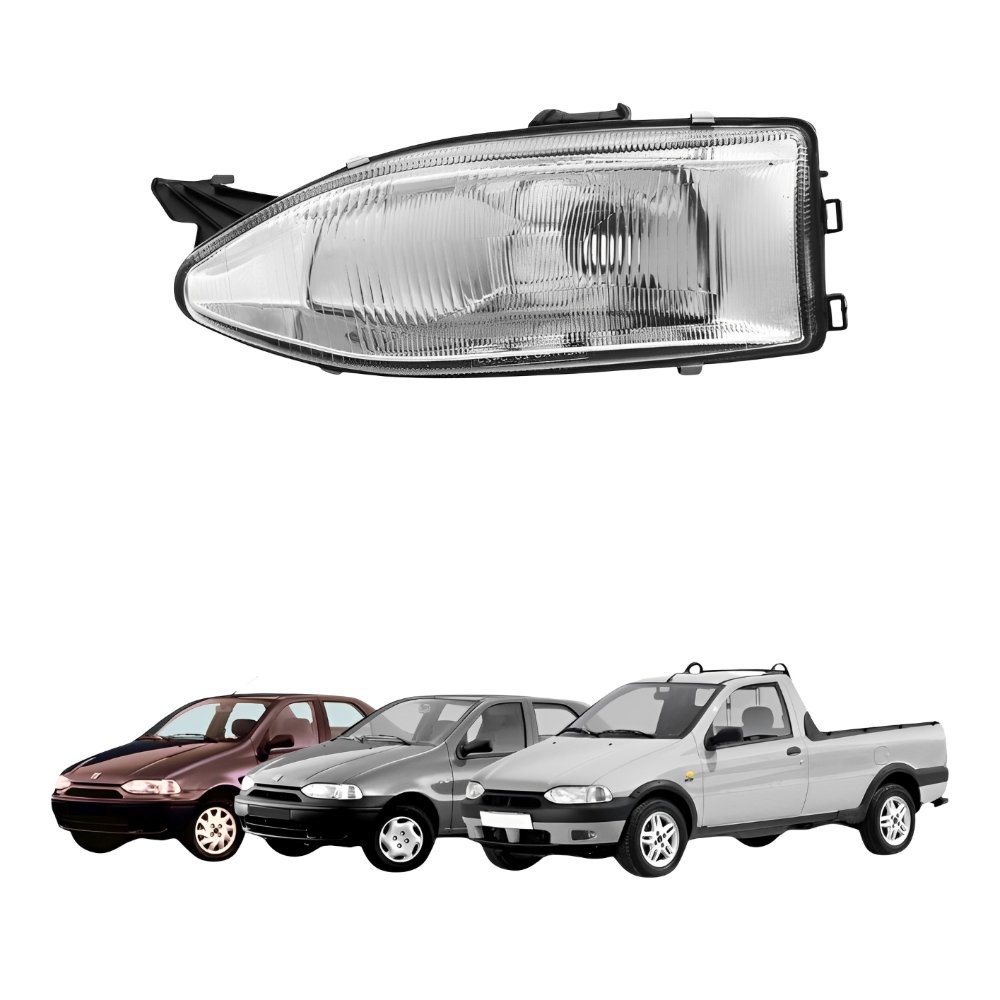 Farol Farol Fiat Palio Siena Strada 1996 1997 1998 1999 2000 Lado Esquerdo Motorista Farol Farol Fiat Palio Siena Strada 1996 1997 1998 1999 2000 Lado Esquerdo Motorista