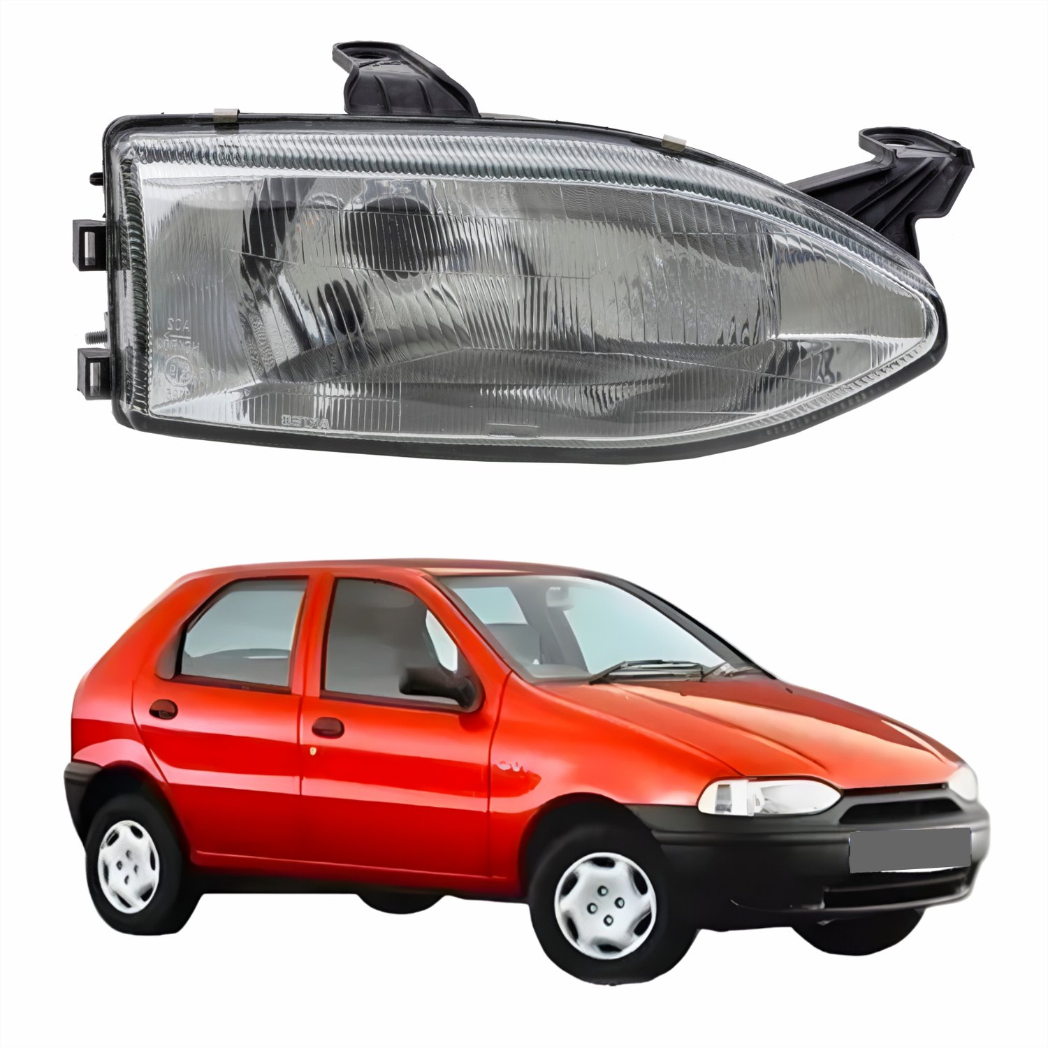 Farol Fiat Palio 1996 até 2000 Original Arteb Foco Simples Lado Direito ...