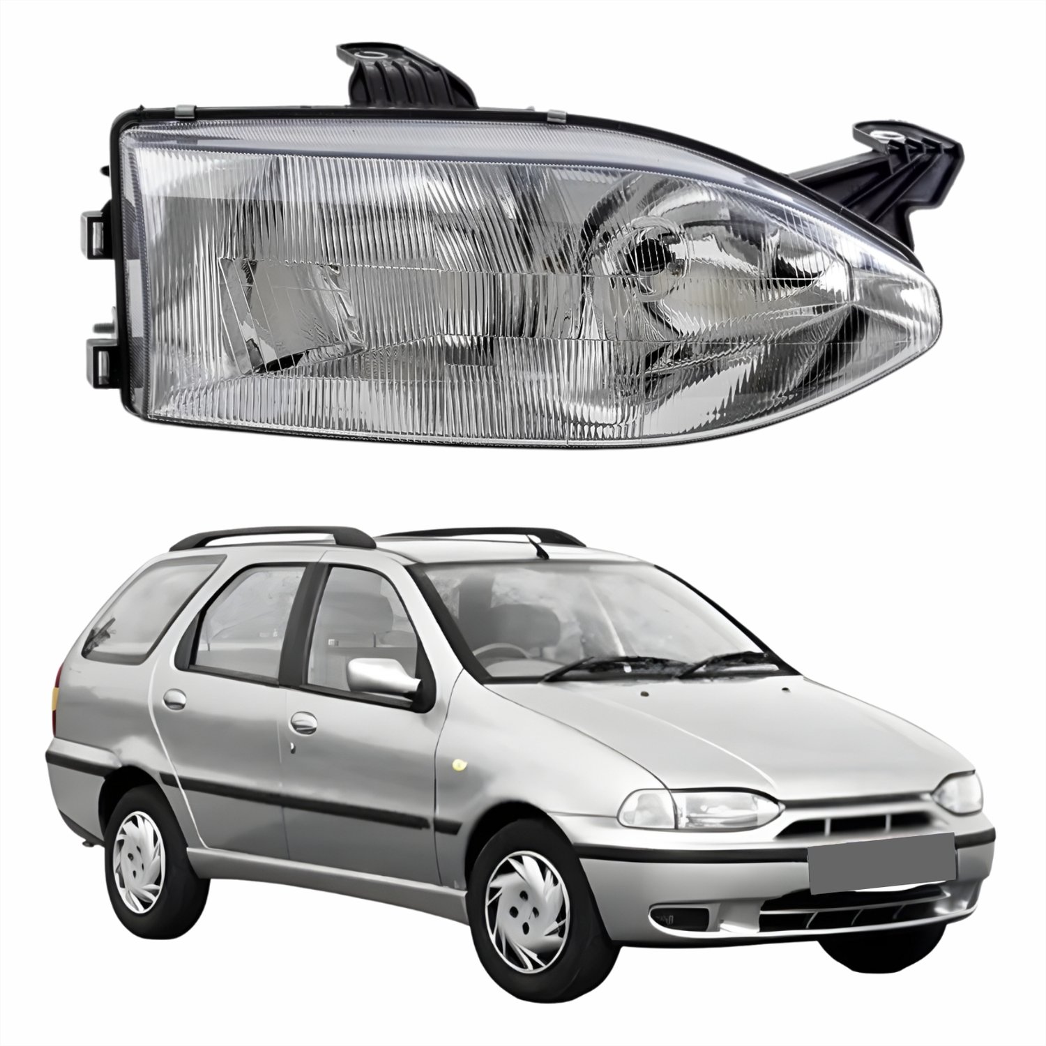 Farol Fiat Palio Weekend 1996 Até 2000 Foco Duplo Vidro Lado - Castelo ...