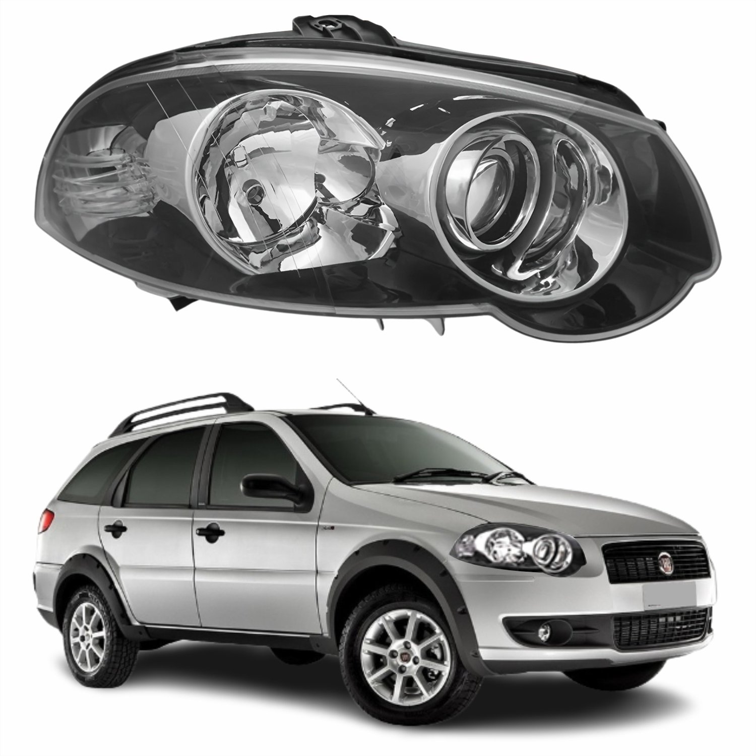 Farol Fiat Palio Weekend 2008 Até 2016 Original Arteb Foco Duplo ...