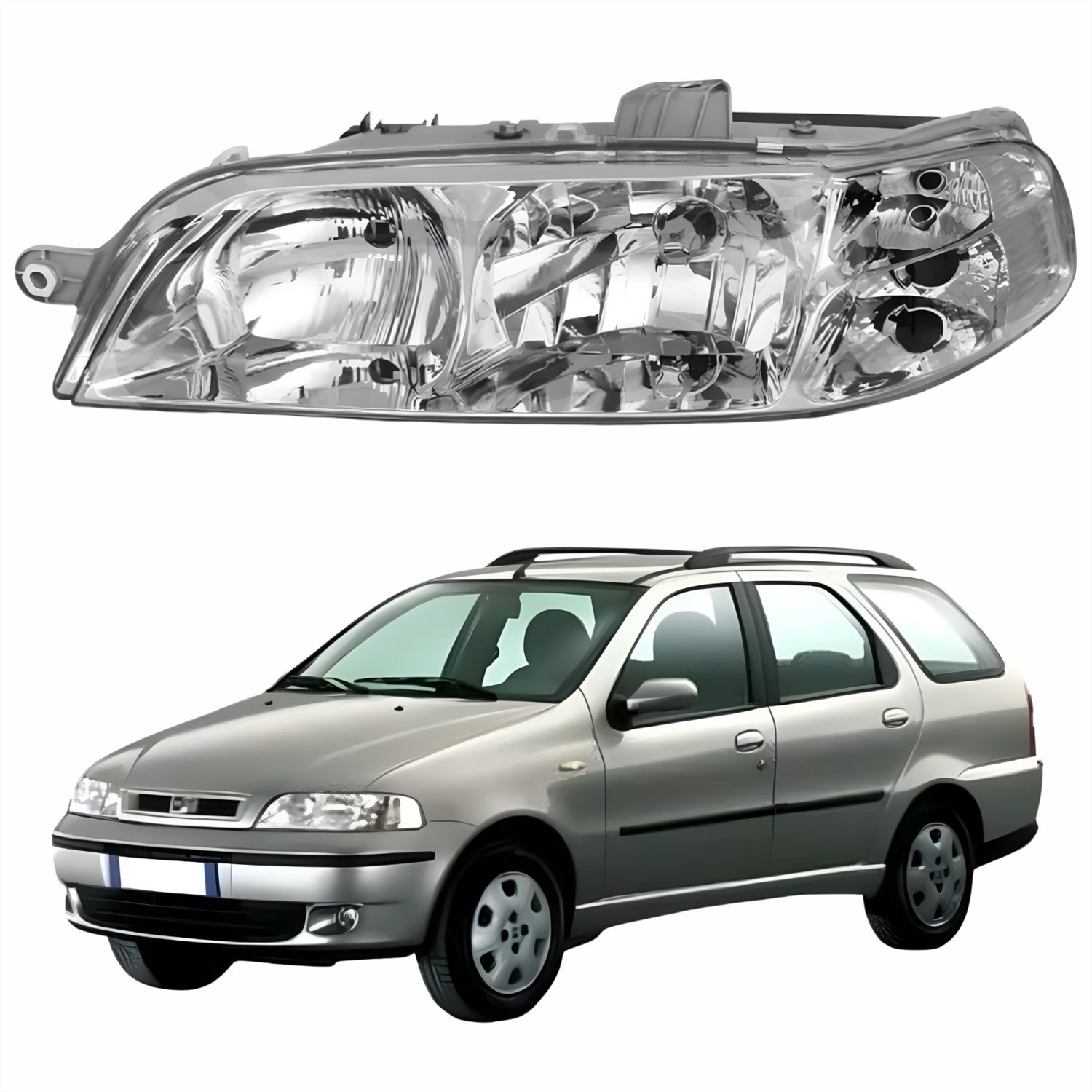 Farol Fiat Palio Weekend G2 2001 Até 2006 Original Arteb Foco Duplo ...