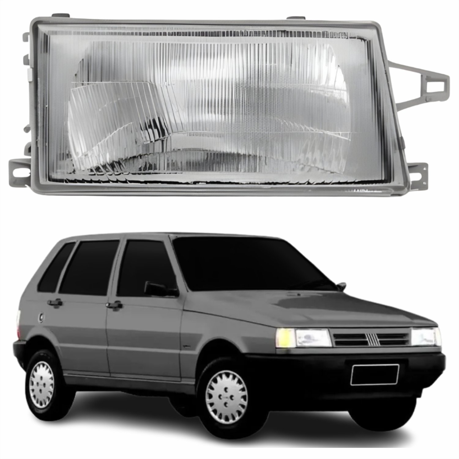 Farol Fiat Uno 1991 até 2003 Original Arteb Foco Simples Lado Direito ...