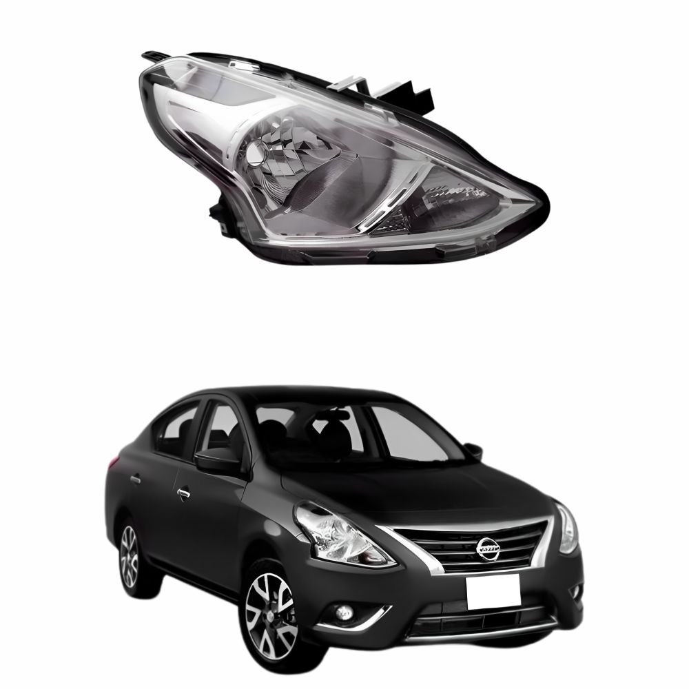 Farol Nissan Versa 2015 2016 2017 2018 2019 Mascara Cromada Lado Direito Passageiro Farol Nissan Versa 2015 2016 2017 2018 2019 Mascara Cromada Lado Direito Passageiro