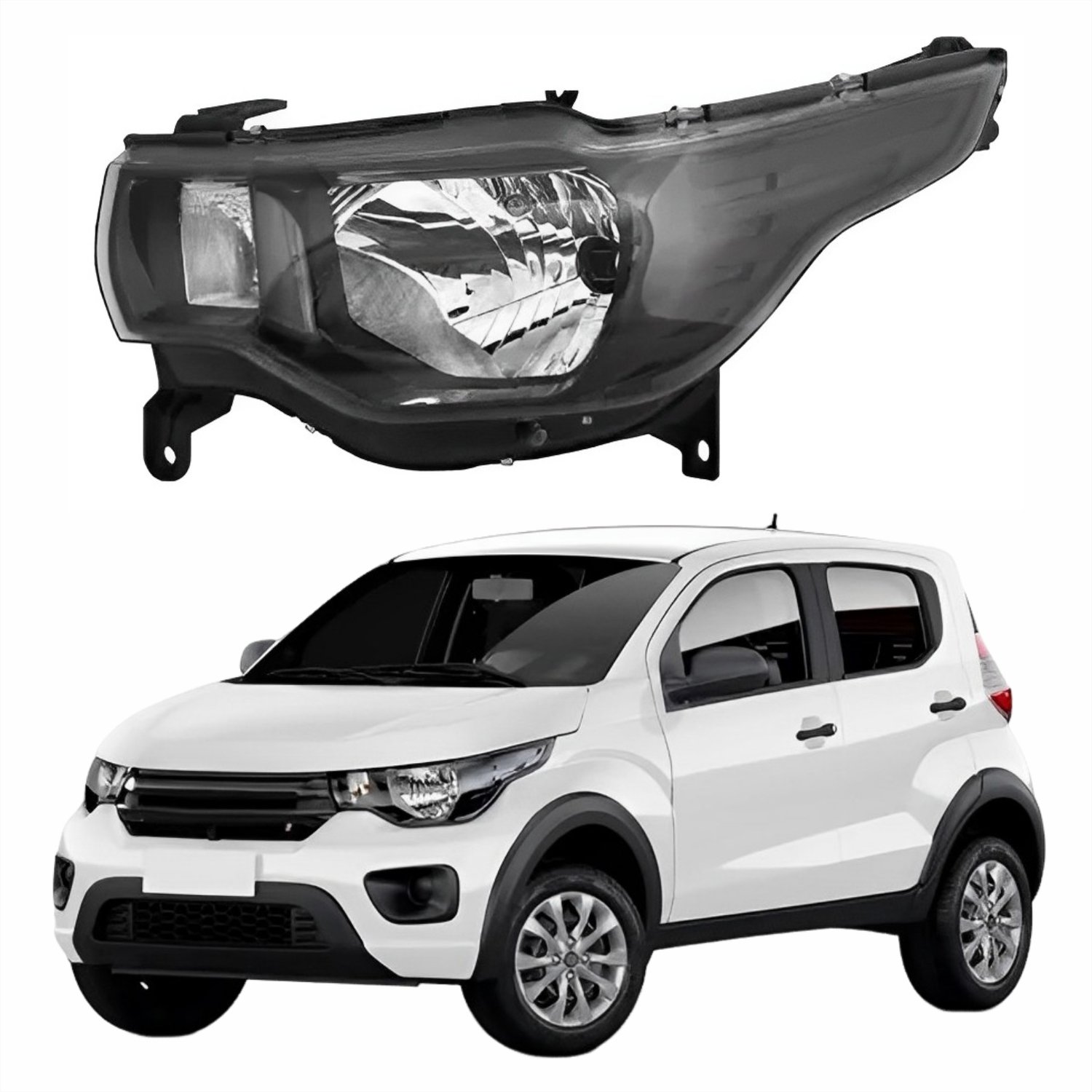 Farol fiat mobi 17/22 m. negra le - Castelo Auto Peças
