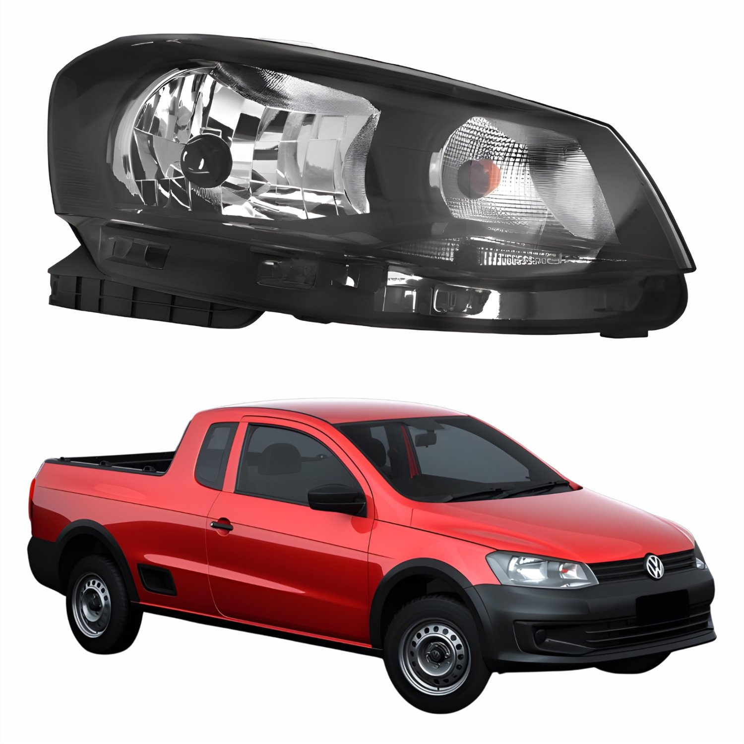 Farol Principal Vw Saveiro G6 2013 Até 2016 Foco Simples Lado Direito ...