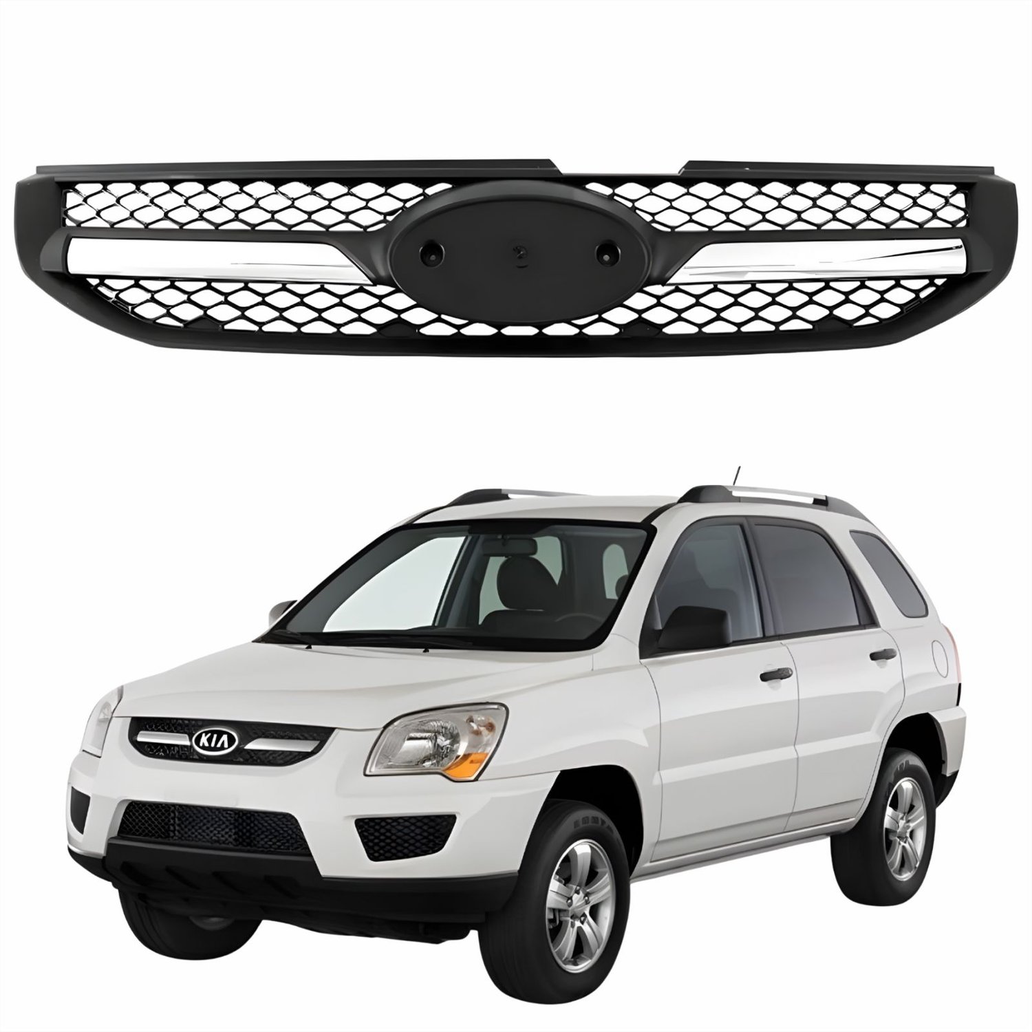 Grade Radiador Kia Sportage Ex Lx 2009 2010 Com Friso Cromado