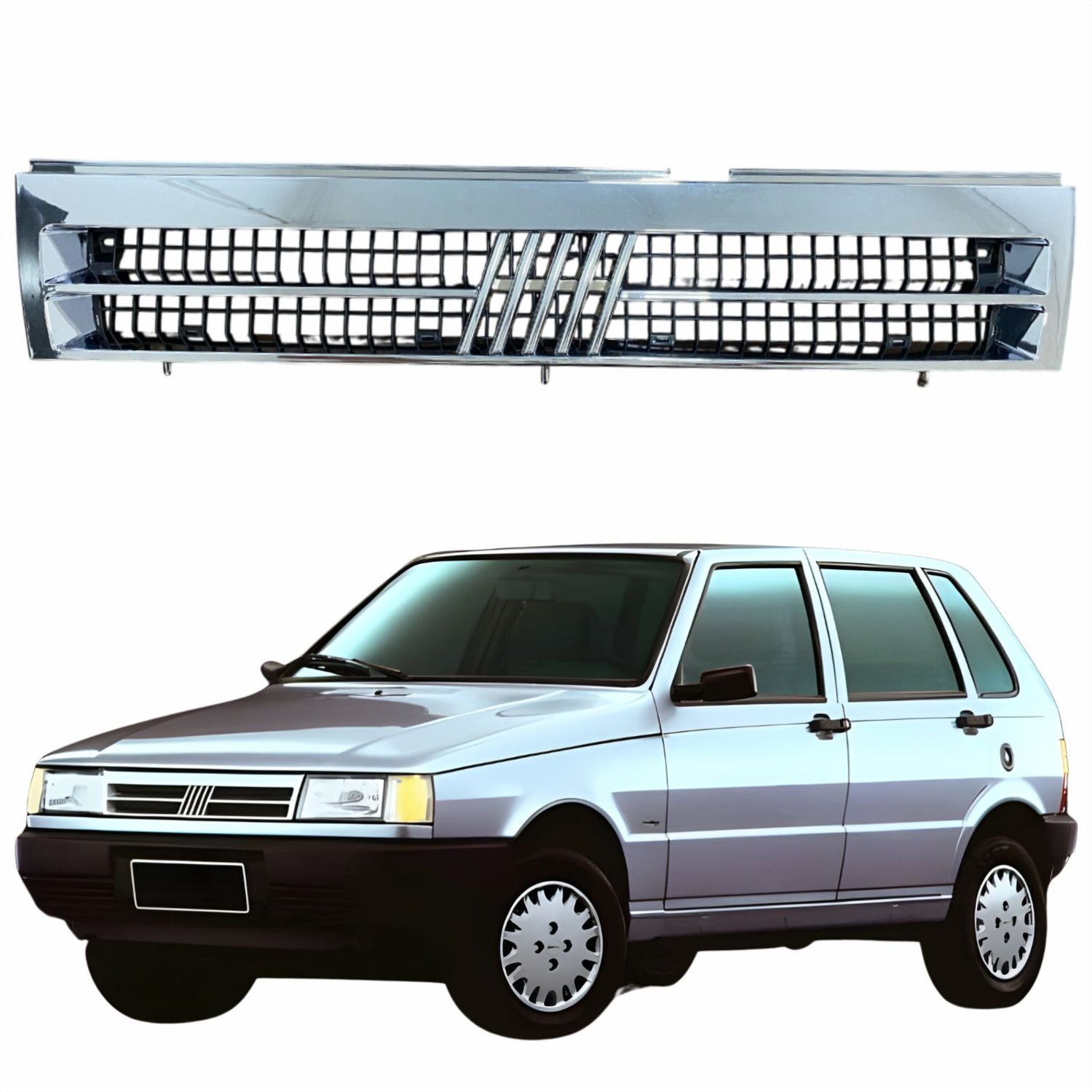 Grade Radiador Fiat Uno 1991 1992 1993 1994 1995 Cromado Grade Radiador Fiat Uno 1991 1992 1993 1994 1995 Cromado