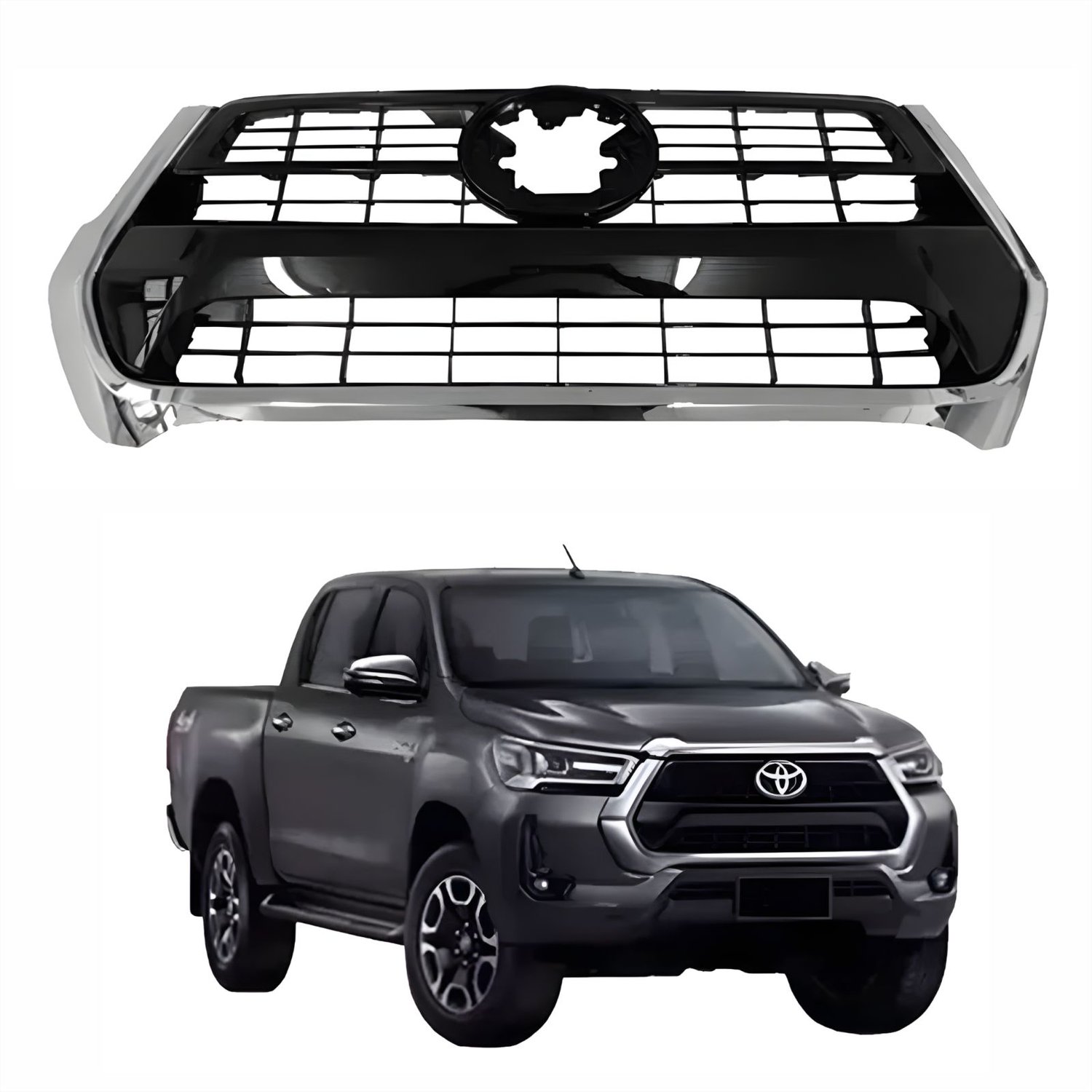 Grade Radiador Toyota Hilux Srv 2021 2022 2023 Black Piano C