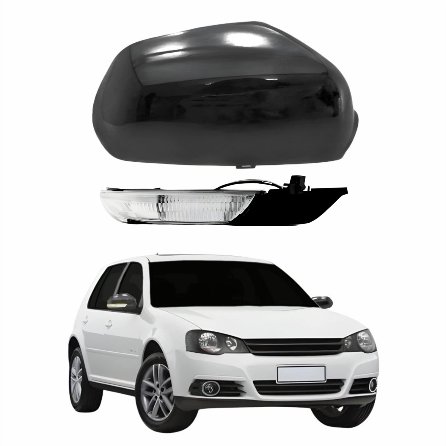 Kit Capa + Pisca Retrovisor Vw Golf 2007 Até 2011 Original Metagal Lado Direito Passageiro