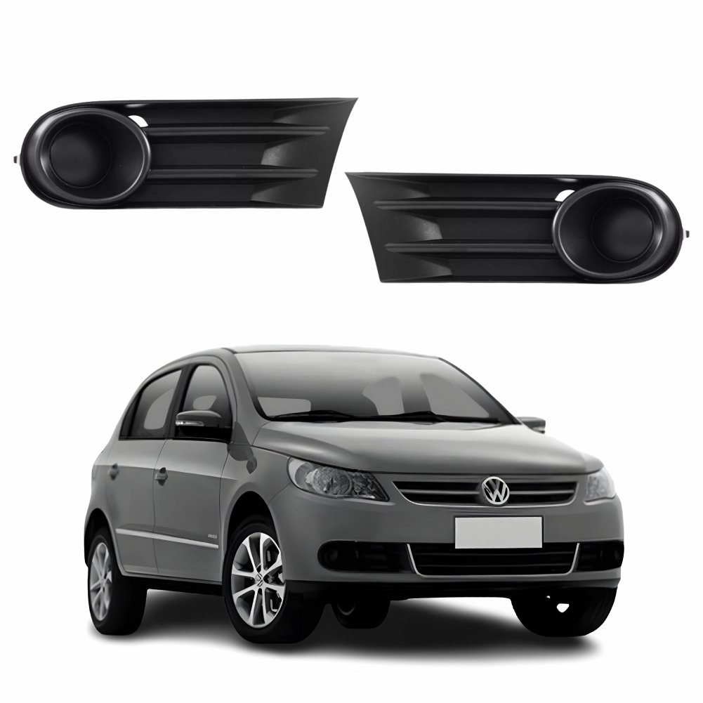 Kit de Grade Parachoque Vw Gol G5 2009 Até 2013 Sem Furo Preta Kit de Grade Parachoque Vw Gol G5 2009 Até 2013 Sem Furo Preta