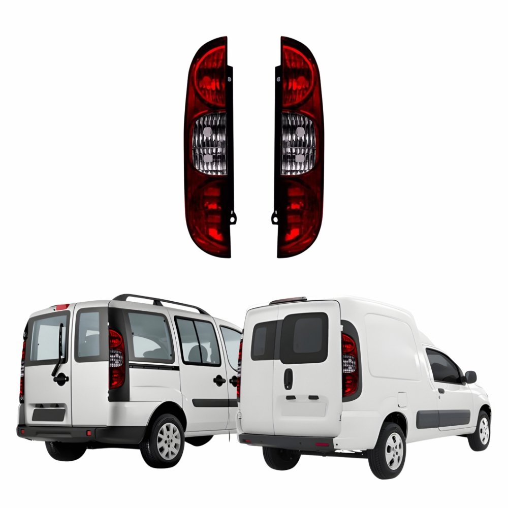Kit de Lanterna Fiat Doblô Fiorino 2010 Até 2020 Bicolor Fumê 3 Furos