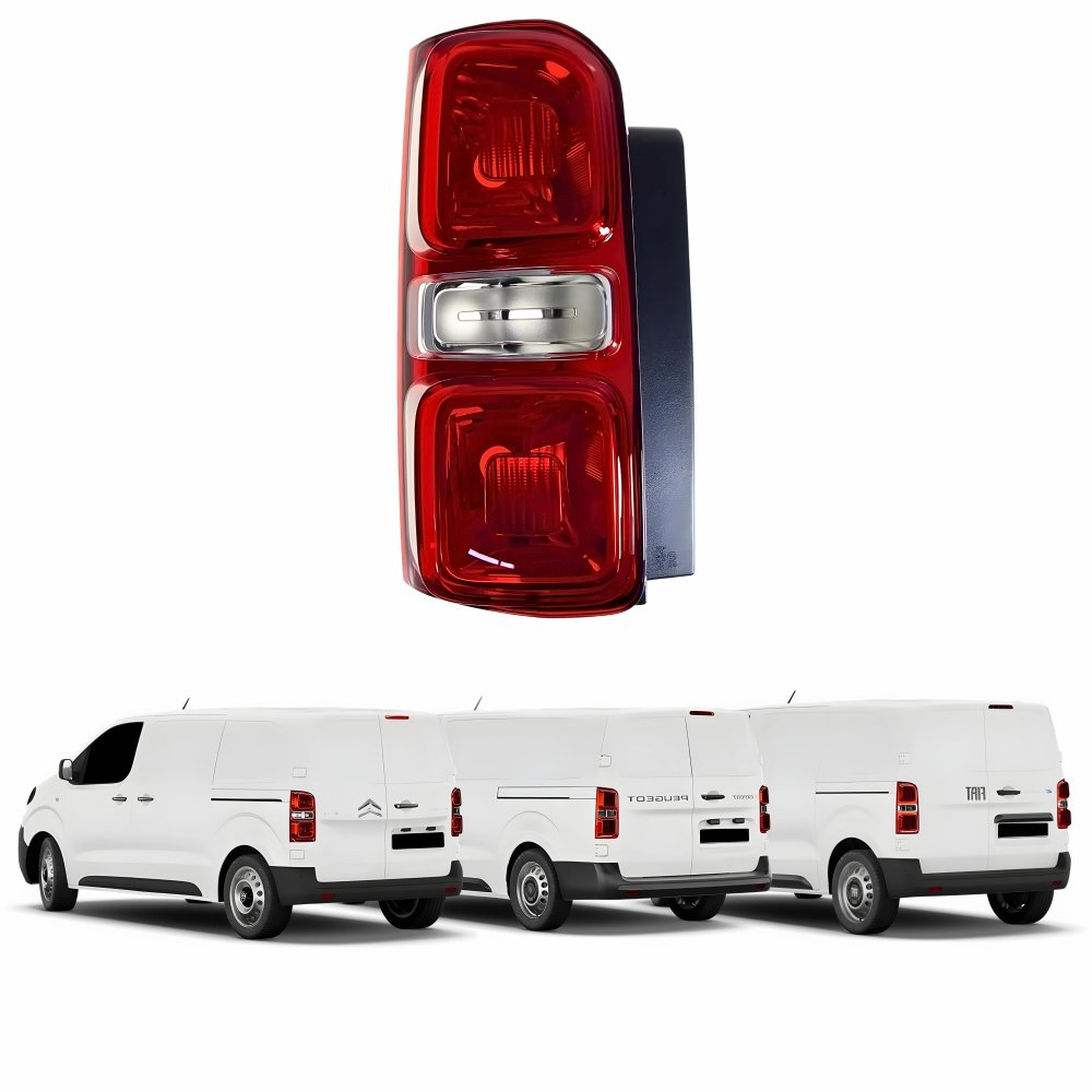 Lanterna Citroen Jumpy Peugeot Expert 2018 Até 2023 Fiat Scudo 2021 Até 2023 Bicolor Cristal Lado Esquerdo Motorista