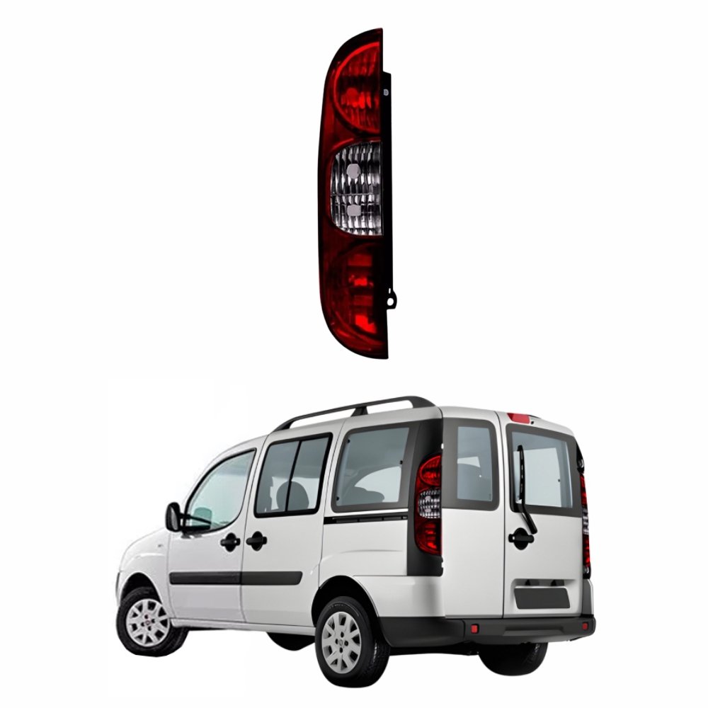 Lanterna Fiat Doblô 2010 Até 2018 Bicolor Fumê 3 Furos Lado Esquerdo Motorista