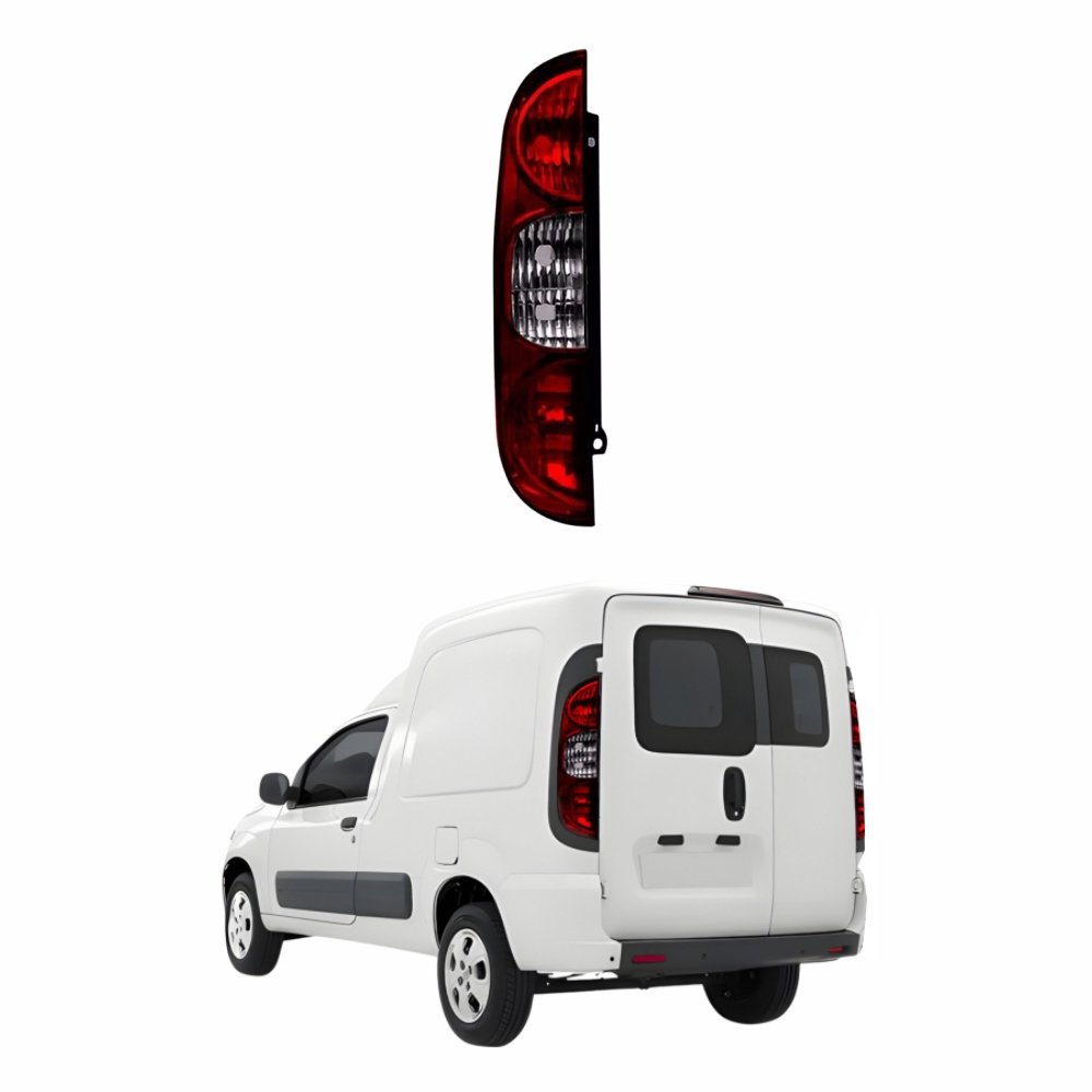 Lanterna Fiat Fiorino 2014 Até 2020 Bicolor Fumê 3 Furos Lado Esquerdo Motorista