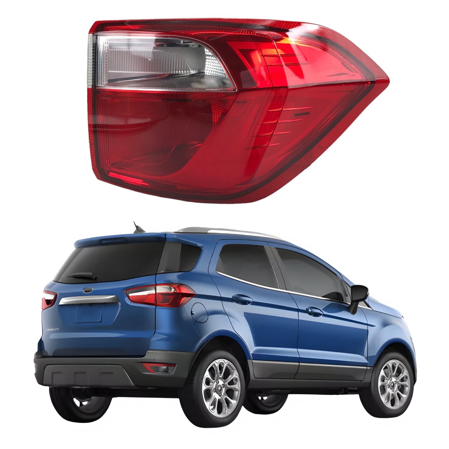 Lanterna Ford Ecosport 2013 Até 2021 Bicolor Cristal Canto Lado Direito Passageiro