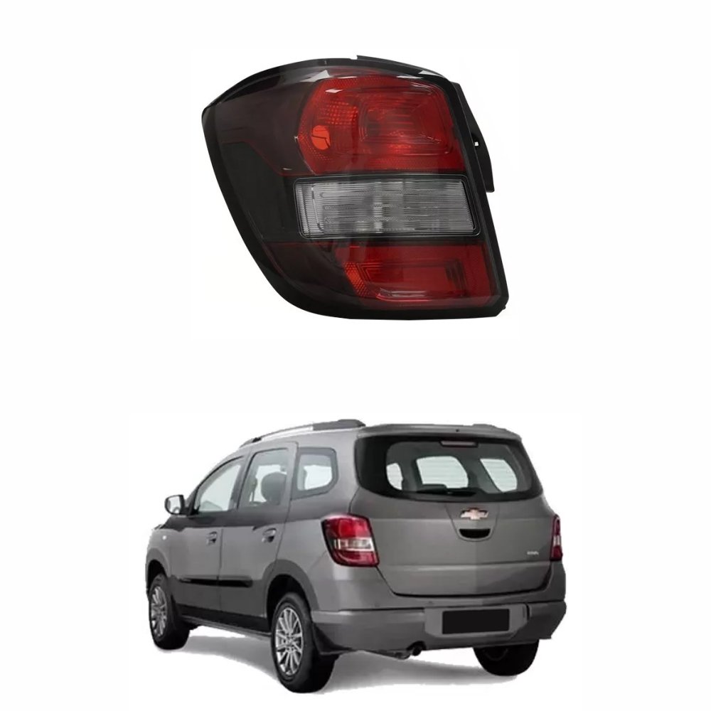 Lanterna Gm Spin Active 2013 Até 2018 Borda Preta Bicolor Fumê Lado Esquerdo Motorista