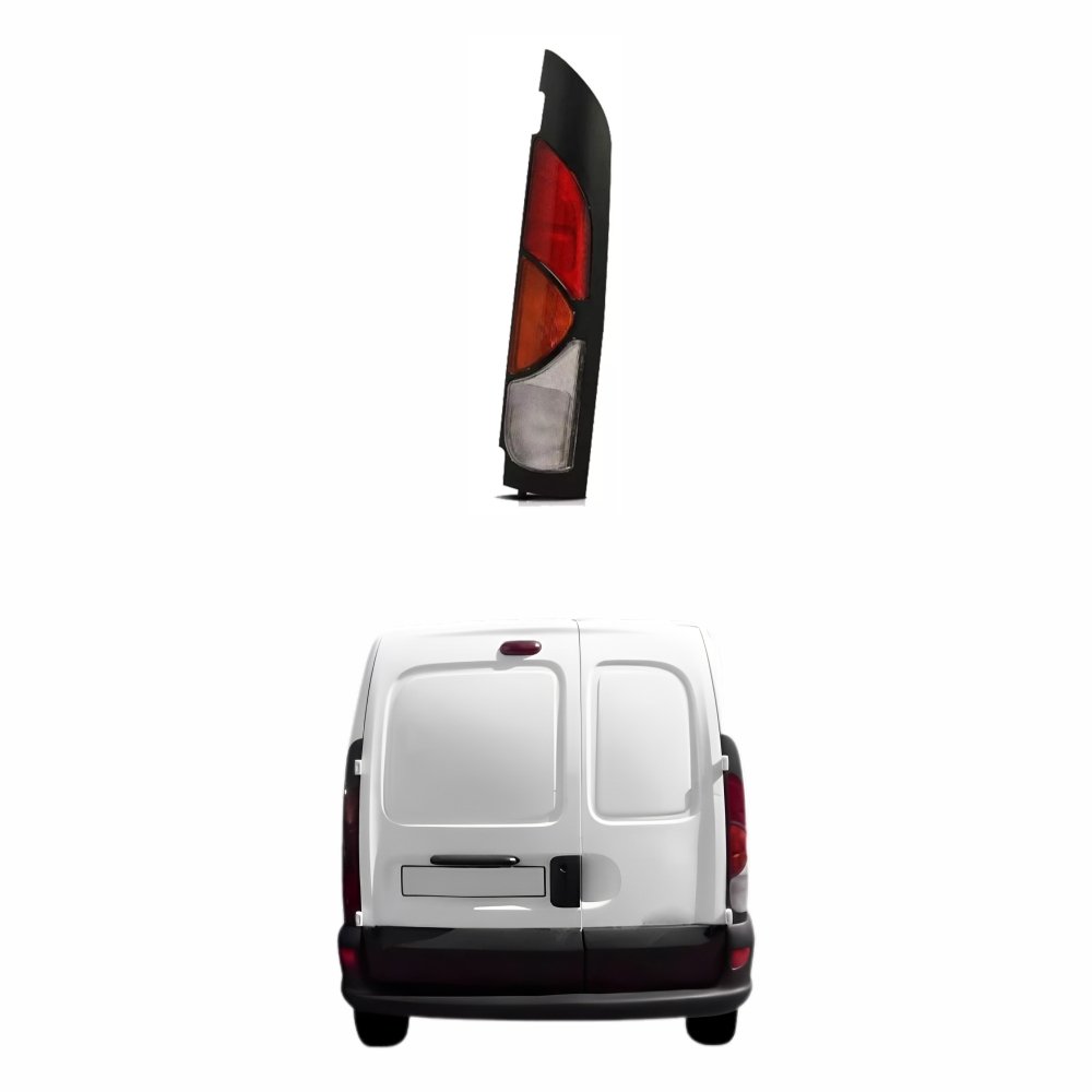 Lanterna Renault Kangoo 1998 Até 2007 Borda Preta 2 Portas Tricolor Lado Direito Passageiro