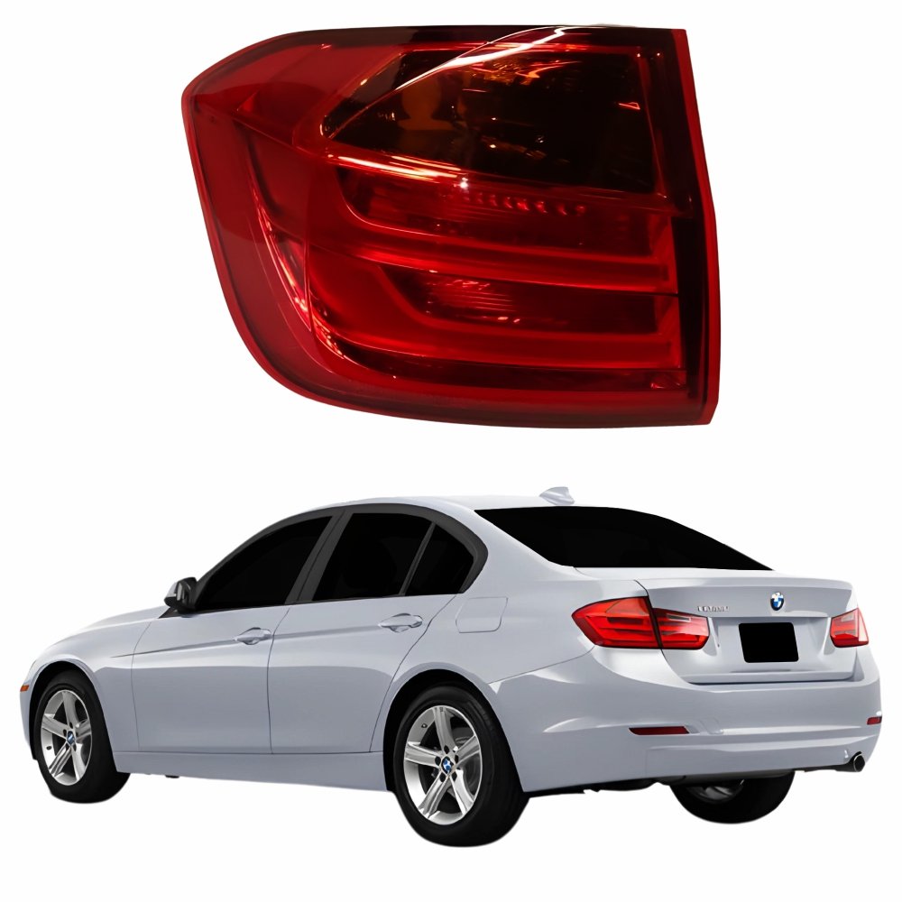 Lanterna Traseira Bmw Série 3 320i 325i 328i 2013 Até 2016 Bicolor Com Pisca Ambar Com Led Canto Lado Esquerdo Motorista