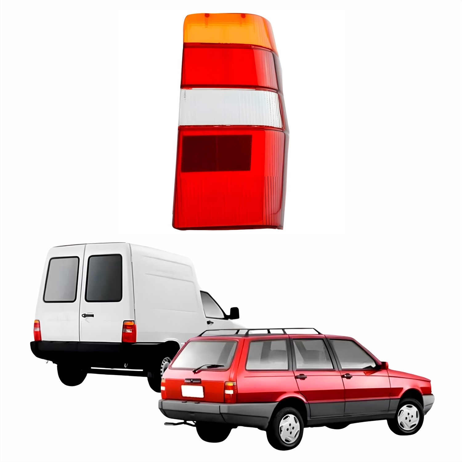 Lanterna Traseira Fiat Fiorino Elba 1986 Até 2004 Tricolor Lado Direito Passageiro