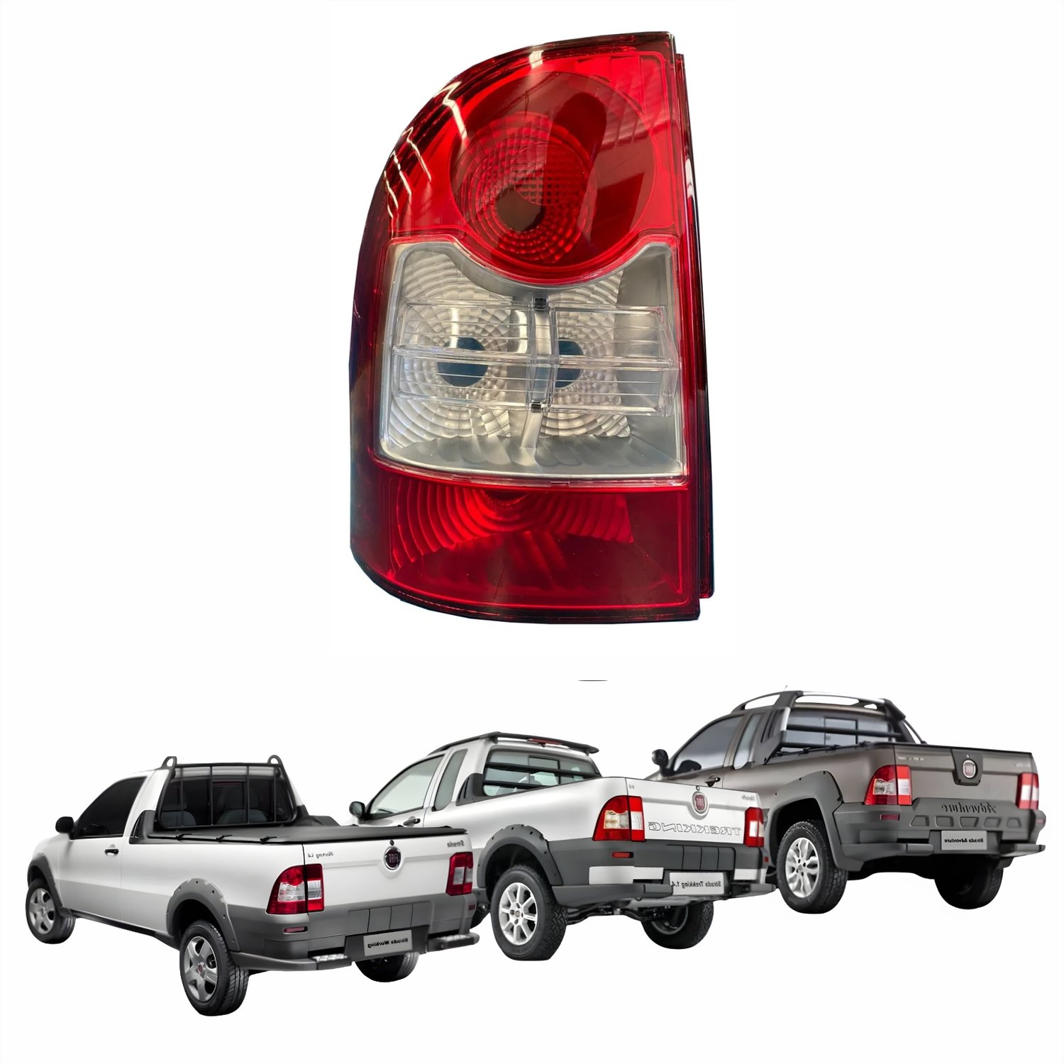 Lanterna Traseira Fiat Strada Working Trekking Adventure Locker 2009 Até 2013 Bicolor Canto Esquerdo Motorista