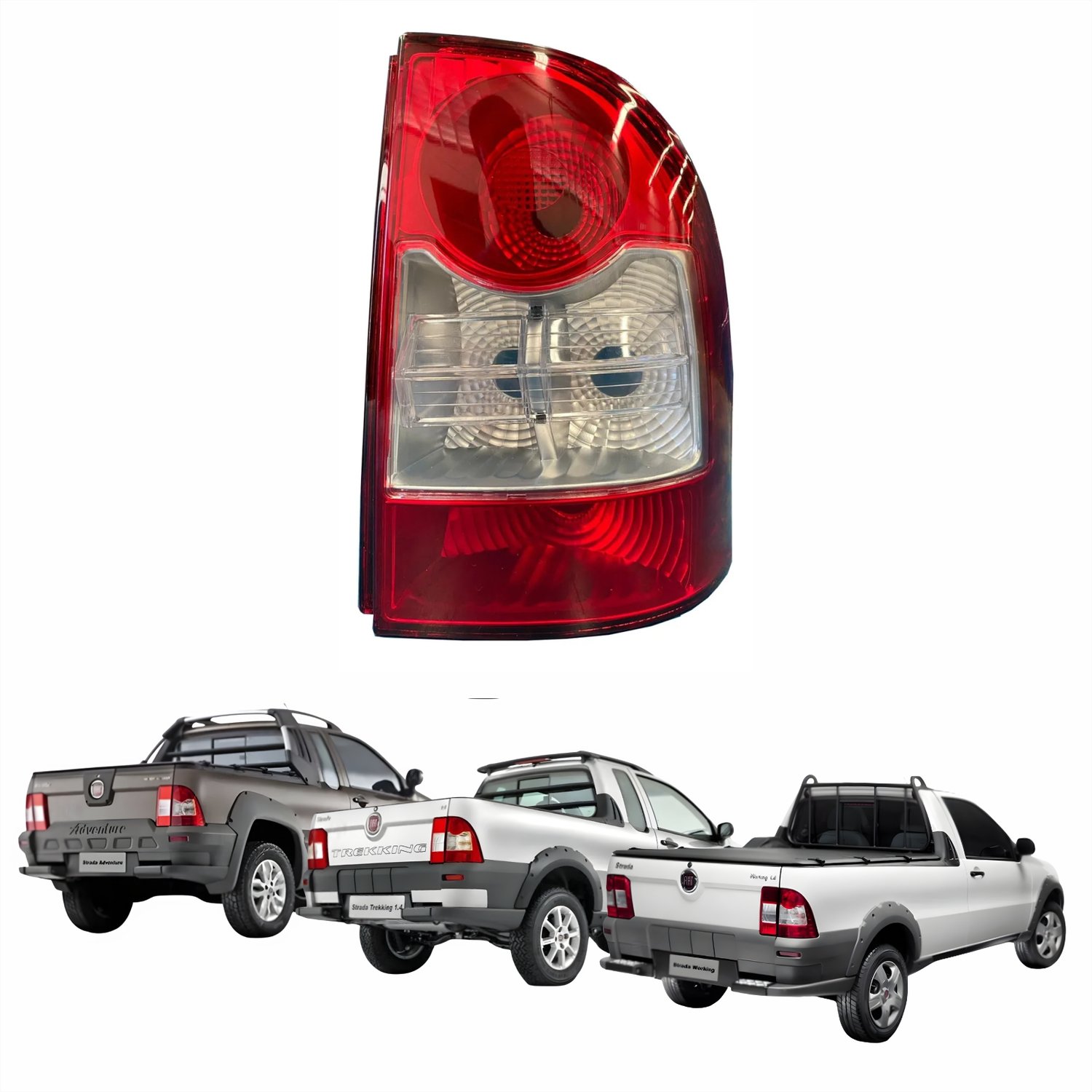 Lanterna Traseira Fiat Strada Working Trekking Adventure Locker 2009 Até 2013 Bicolor Canto Lado Direito Passageiro
