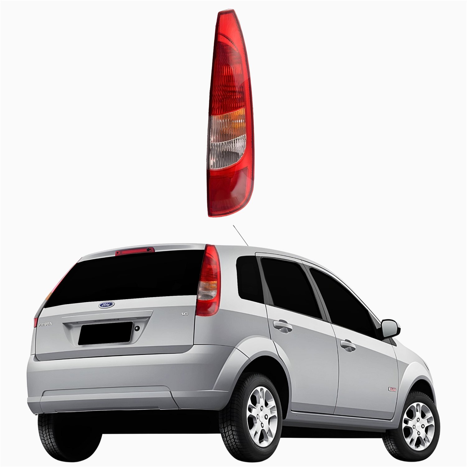 Lanterna Traseira Ford Fiesta Hatch 2003 2004 2005 2006 2007 Bicolor Lado Direito Passageiro