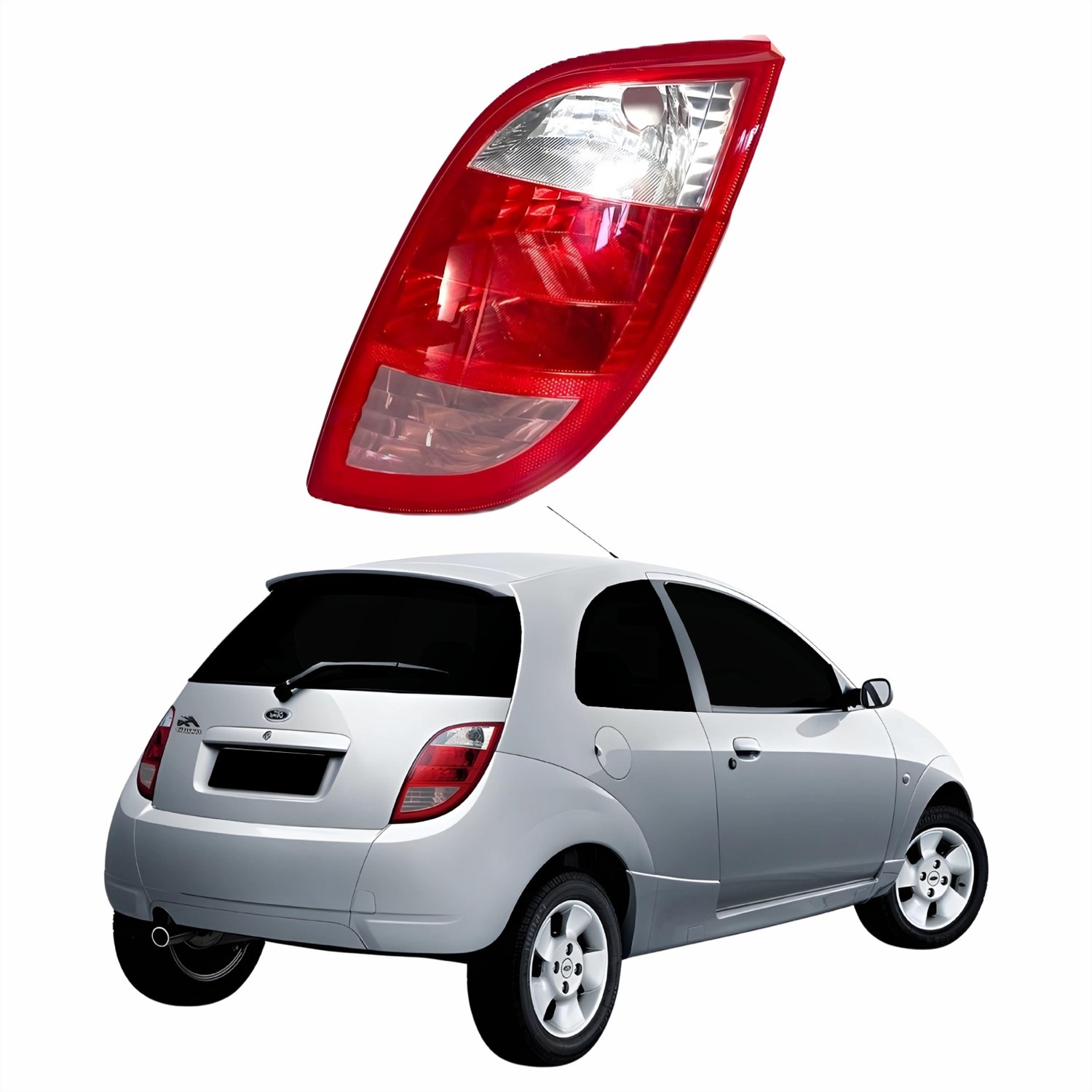 Lanterna Traseira Ford Ka 2002 Até 2007 Bicolor Ré Cristal Lado Direito Passageiro