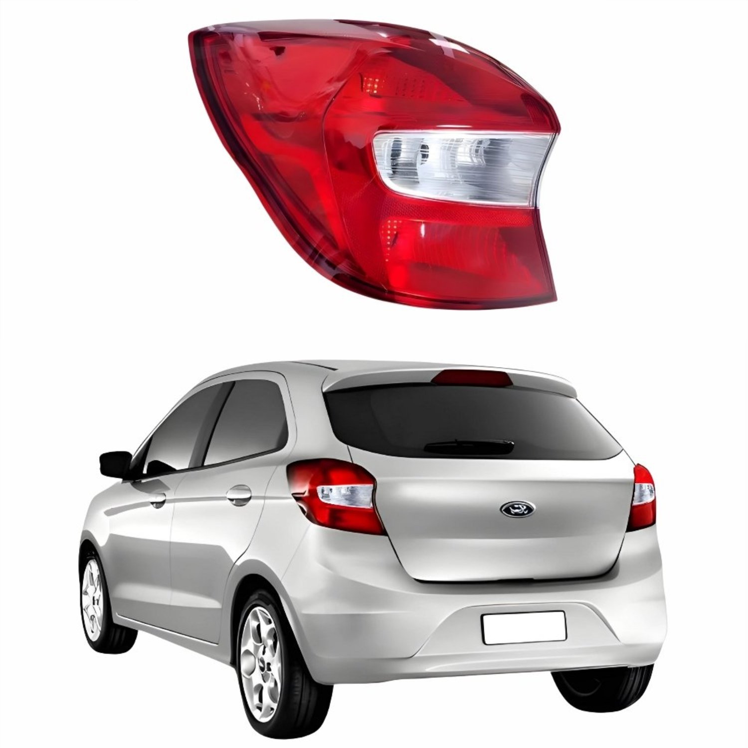 Lanterna Traseira Ford Ka Hatch 2015 Até 2018 Bicolor Cristal Lado Esquerdo Motorista