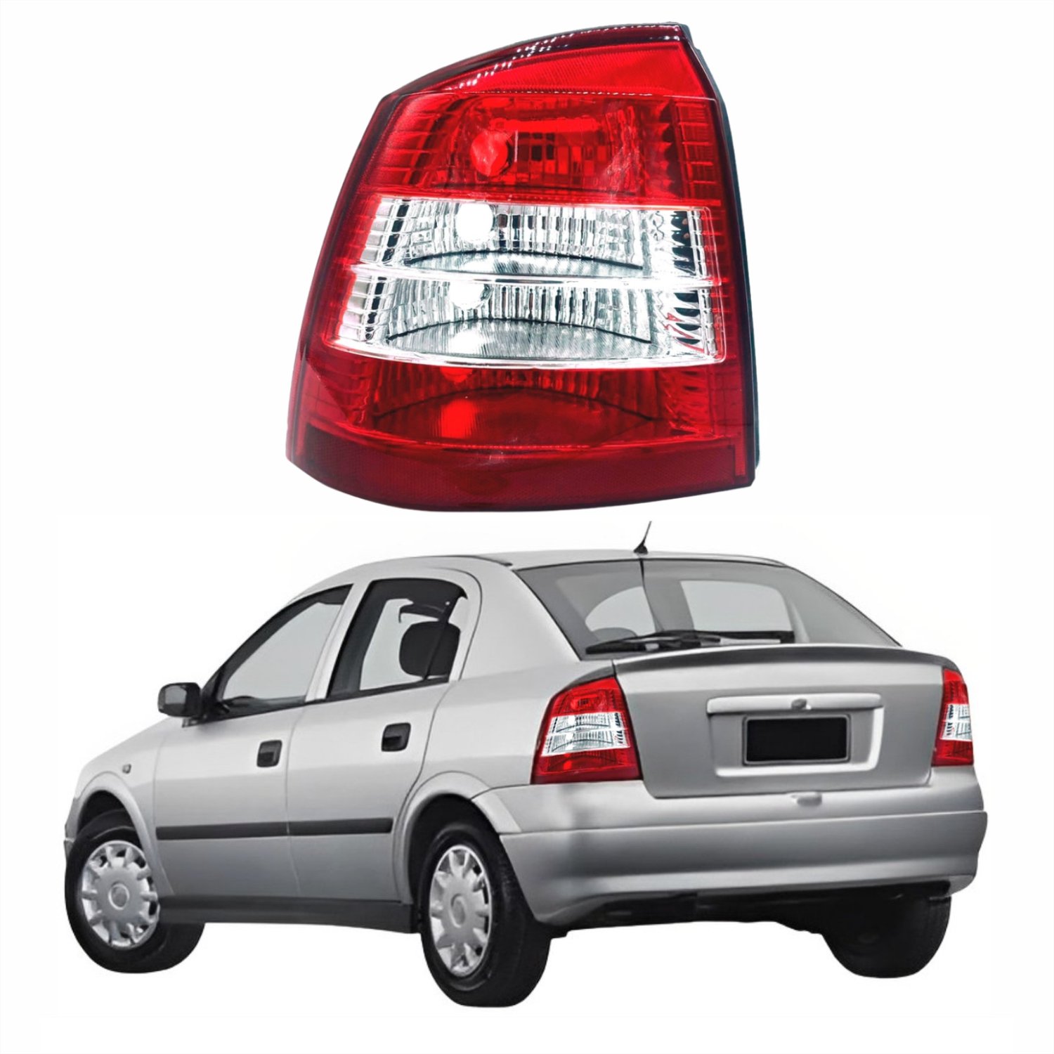 Lanterna Traseira Gm Astra Hatch 1999 Até 2002 Bicolor Cristal Lado Esquerdo Motorista