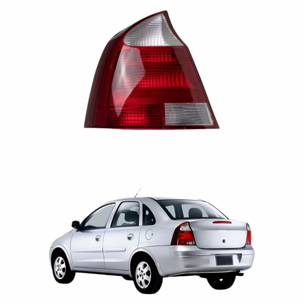 Lanterna Traseira Gm Corsa Sedan Frente Montana 2003 Até 2010 Bicolor Lado Esquerdo Motorista