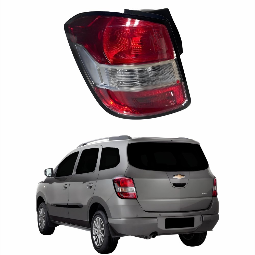 Lanterna Traseira Gm Spin 2013 Até 2018 Bicolor Cristal Borda Preta Lado Esquerdo Motorista
