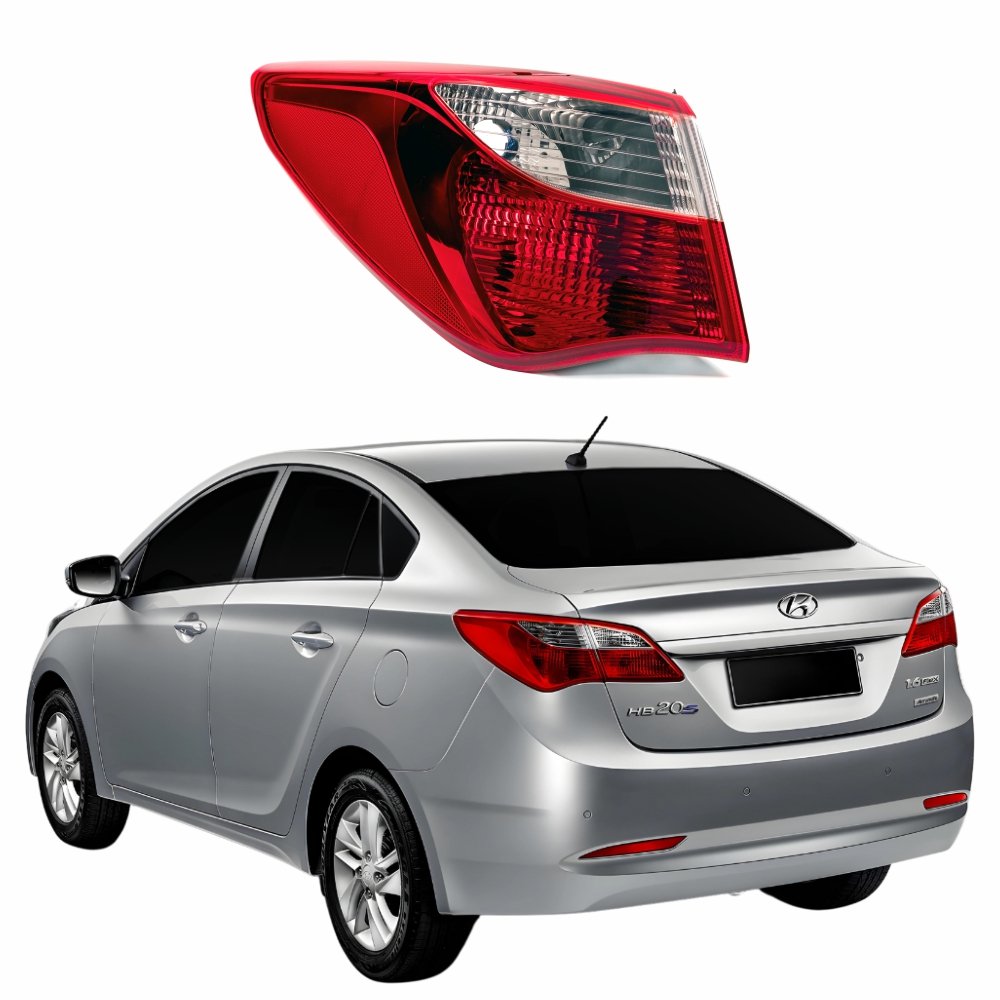 Lanterna Traseira Hyundai Hb20 Sedan 2012 Até 2019 Canto Bicolor Lado Esquerdo Motorista