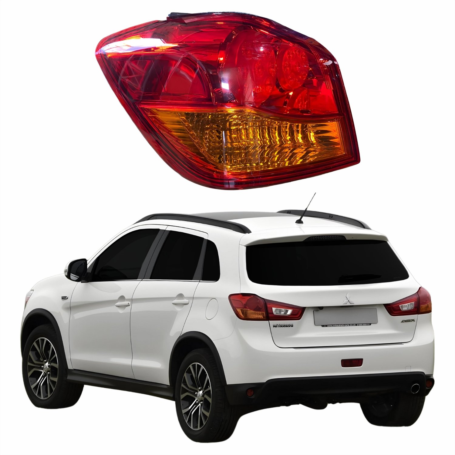 Lanterna Traseira Mitsubishi Asx 2011 Até 2018 Canto Bicolor Com Led Lado Esquerdo Motorista