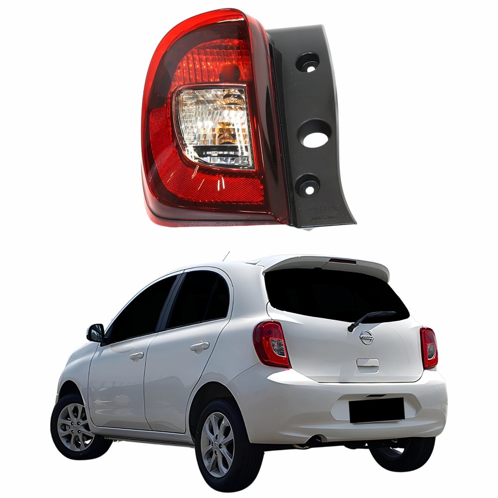 Lanterna Traseira Nissan March 2016 2017 2018 2019 2020 Bicolor Lado Esquerdo Motorista