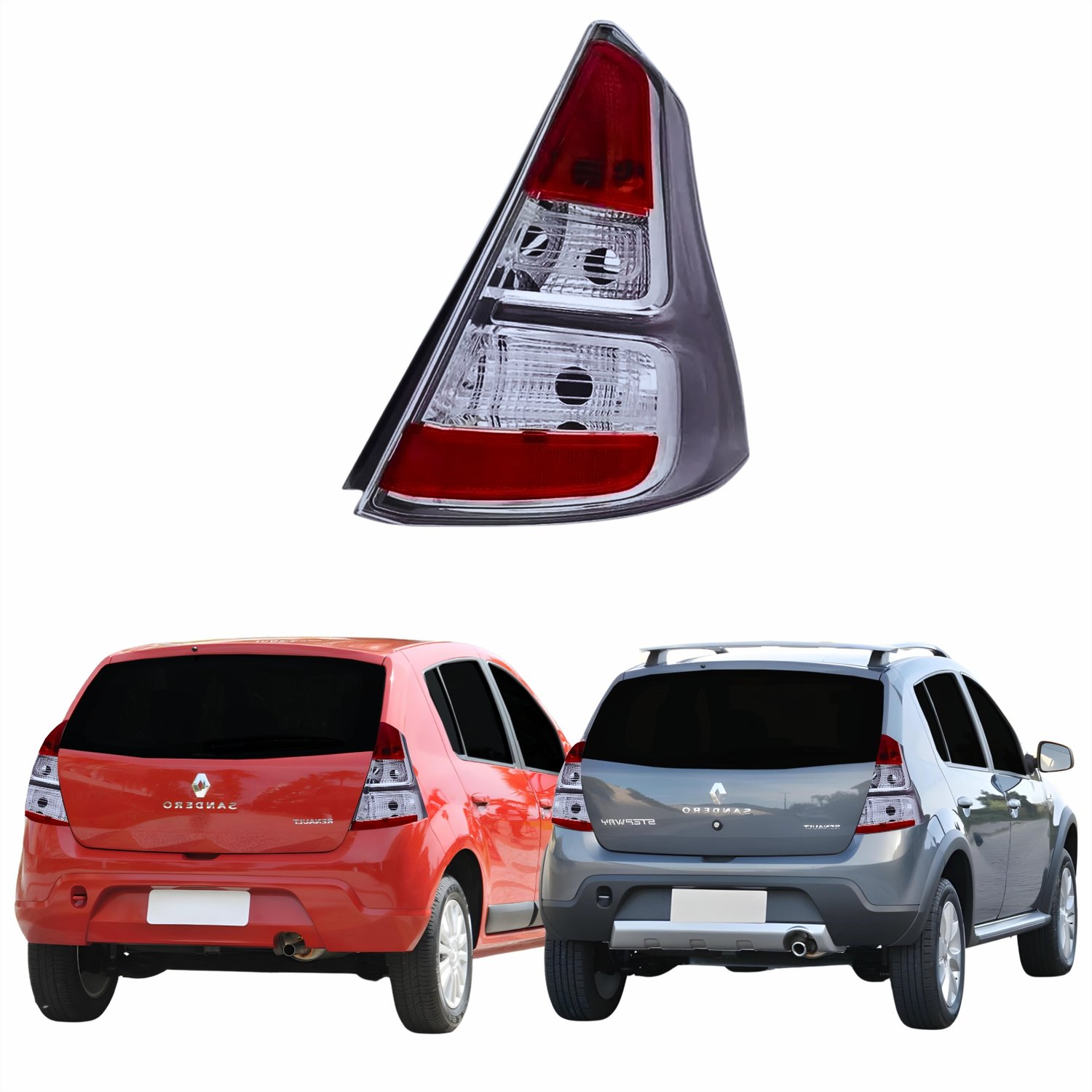 Lanterna Traseira Renault Sandero Stepway 2012 2013 2014 Borda Cinza Lado Direito Passageiro