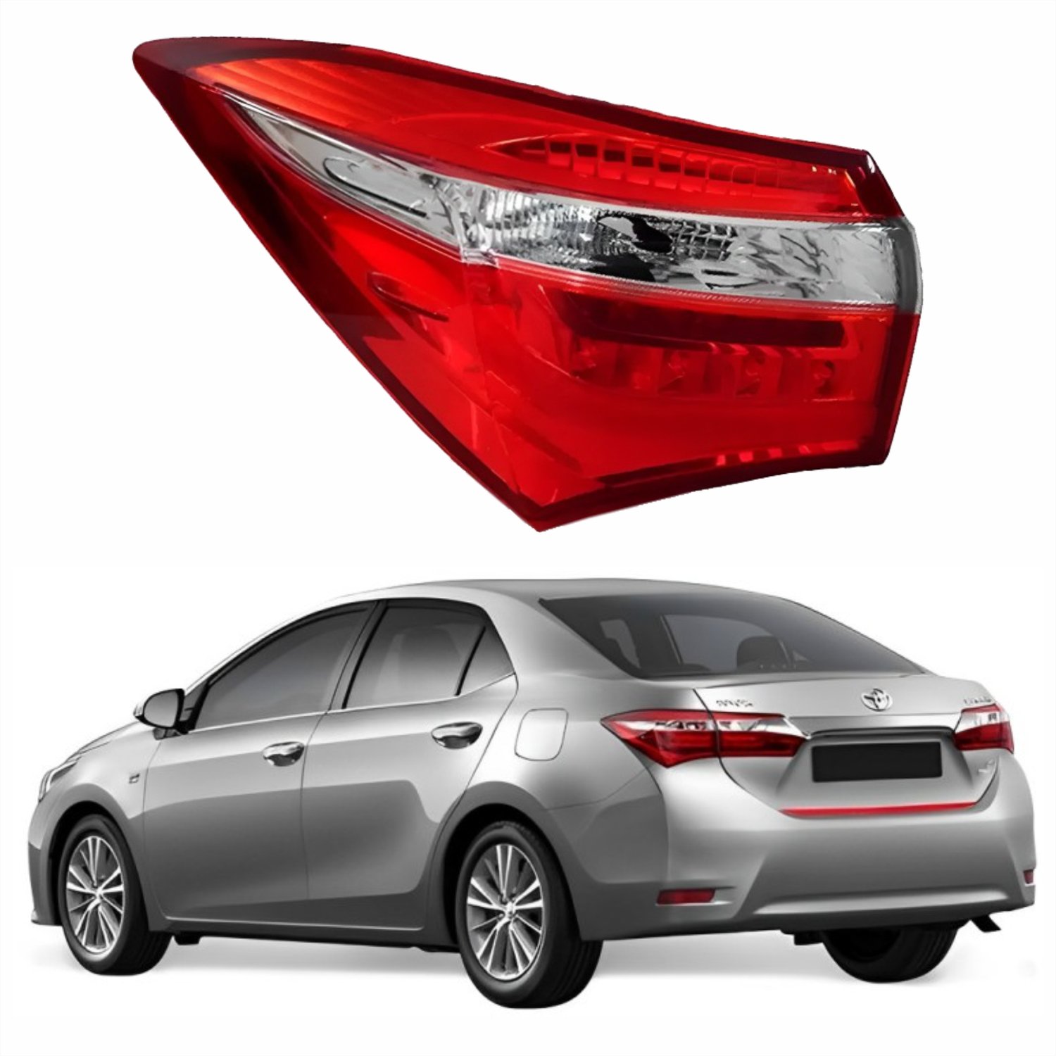 Lanterna Traseira Toyota Corolla 2015 2016 2017 Canto Bicolor Com Led Lado Esquerdo Motorista