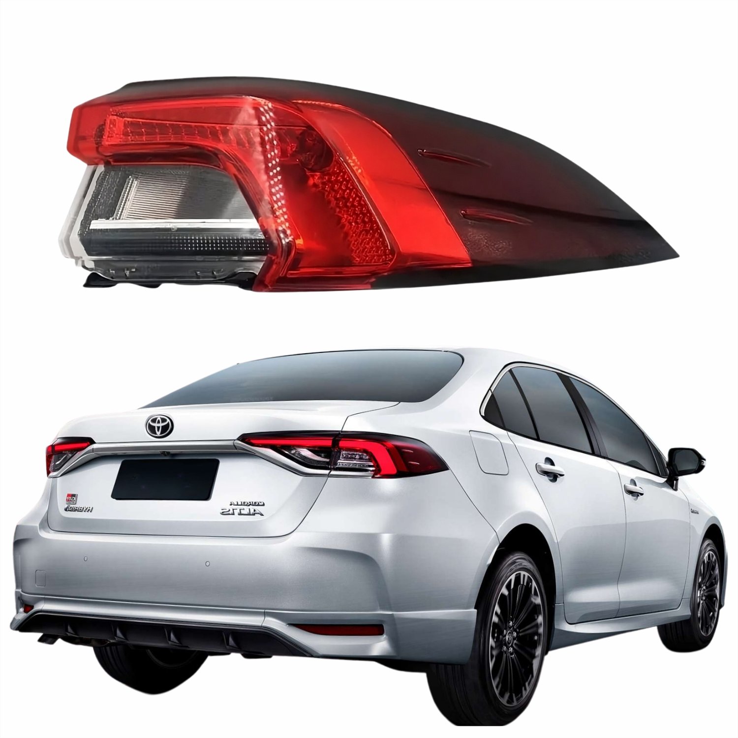 Lanterna Traseira Toyota Corolla Altis 2020 2021 2022 2023 Canto Bicolor Com Led Lado Direito Passageiro