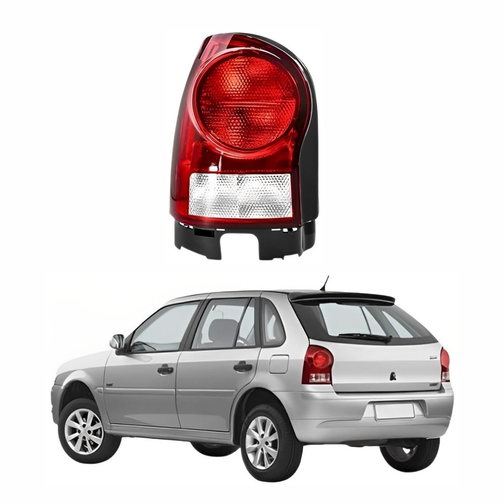Lanterna Traseira Vw Gol G4 2005 Até 2012 Carcaça Preta Bicolor Cristal Lado Esquerdo Motorista