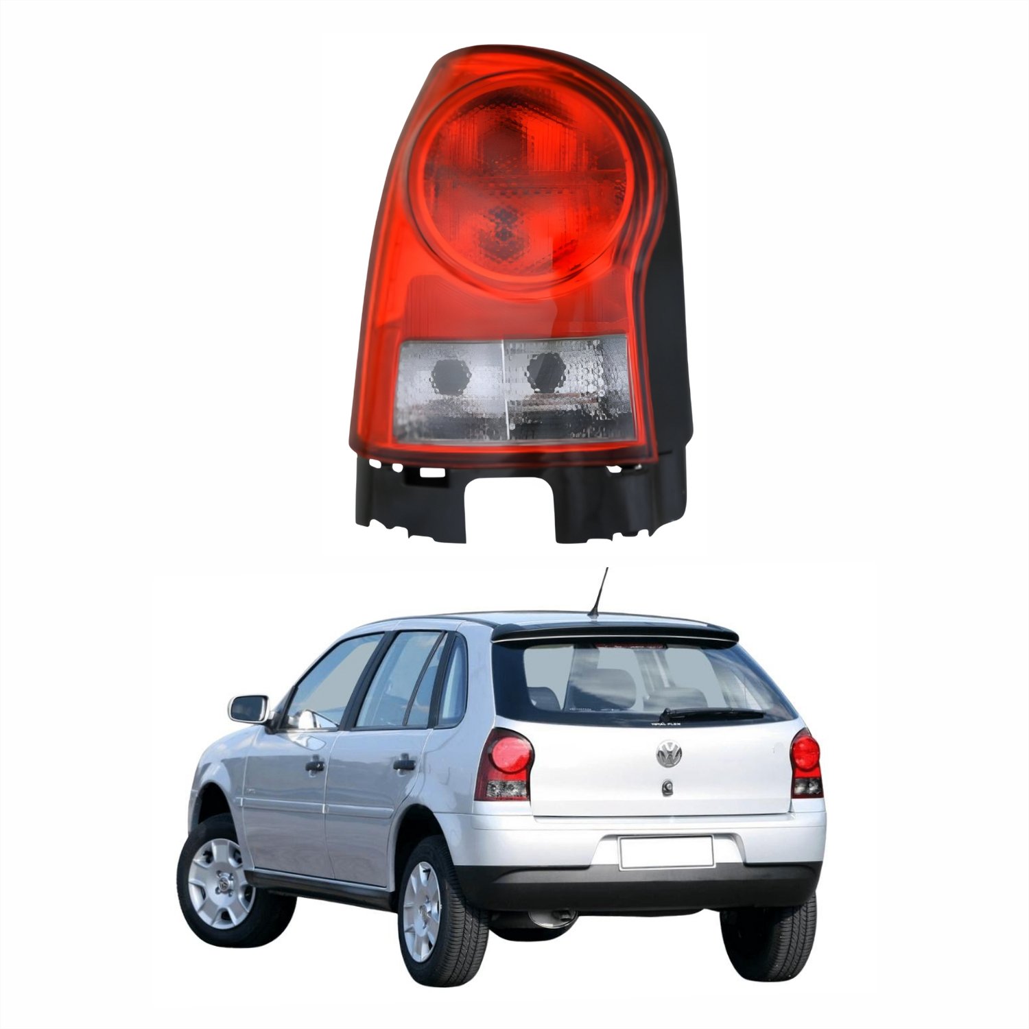 Lanterna Traseira Vw Gol G4 2006 Até 2014 Carcaça Preta Bicolor Fumê Lado Esquerdo Motorista