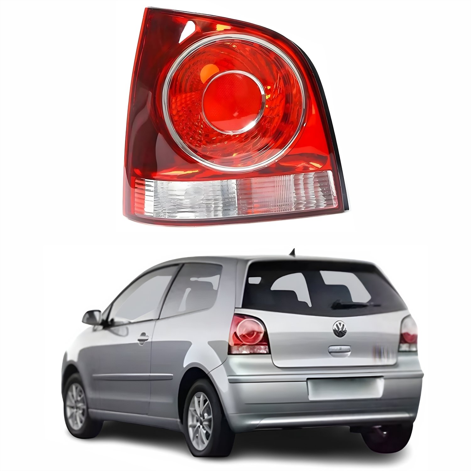 Lanterna Traseira Vw Polo Hatch 2007 Até 2014 Bicolor Vermelha Lado Esquerdo Motorista