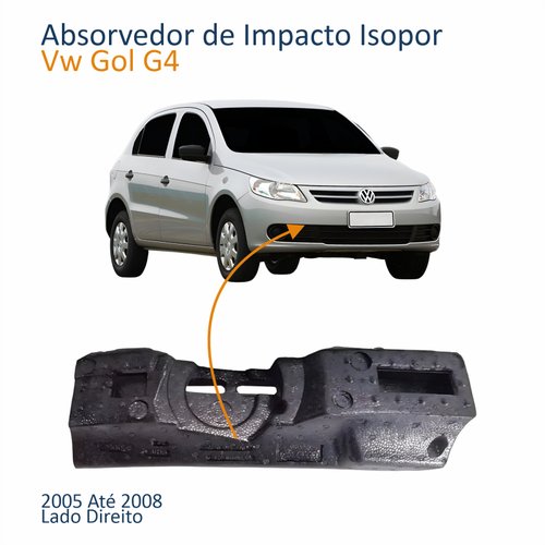 Absorvedor de Impacto Isopor Vw Gol G4 2005 2006 2007 2008 Lado Direito Passageiro