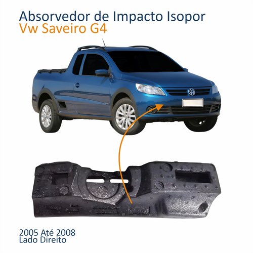 Absorvedor de Impacto Isopor Vw Saveiro G4 2005 2006 2007 2008 Lado Direito Passageiro